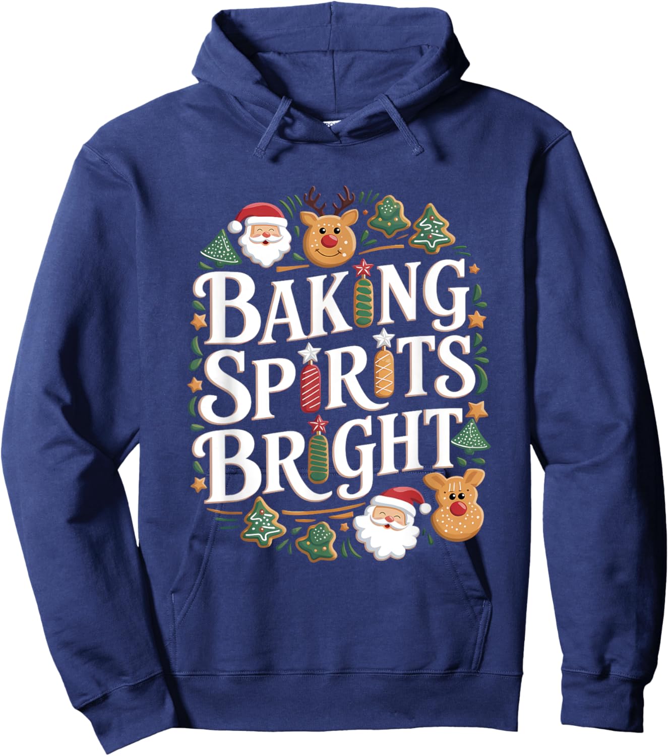 Funny Christmas Baking Spirits Bright Cookie Holiday Baker Hoodie - Hoodie | Navy