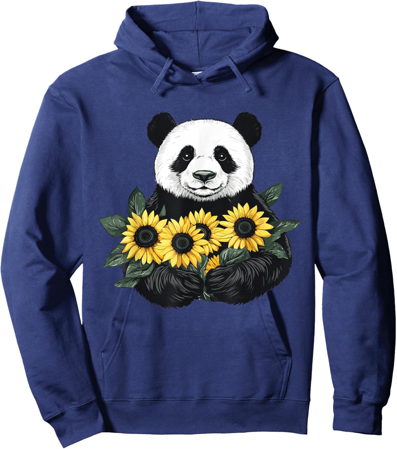 Panda bear with sunflowers, Panda Bear Hoodie - Hoodie | Navy