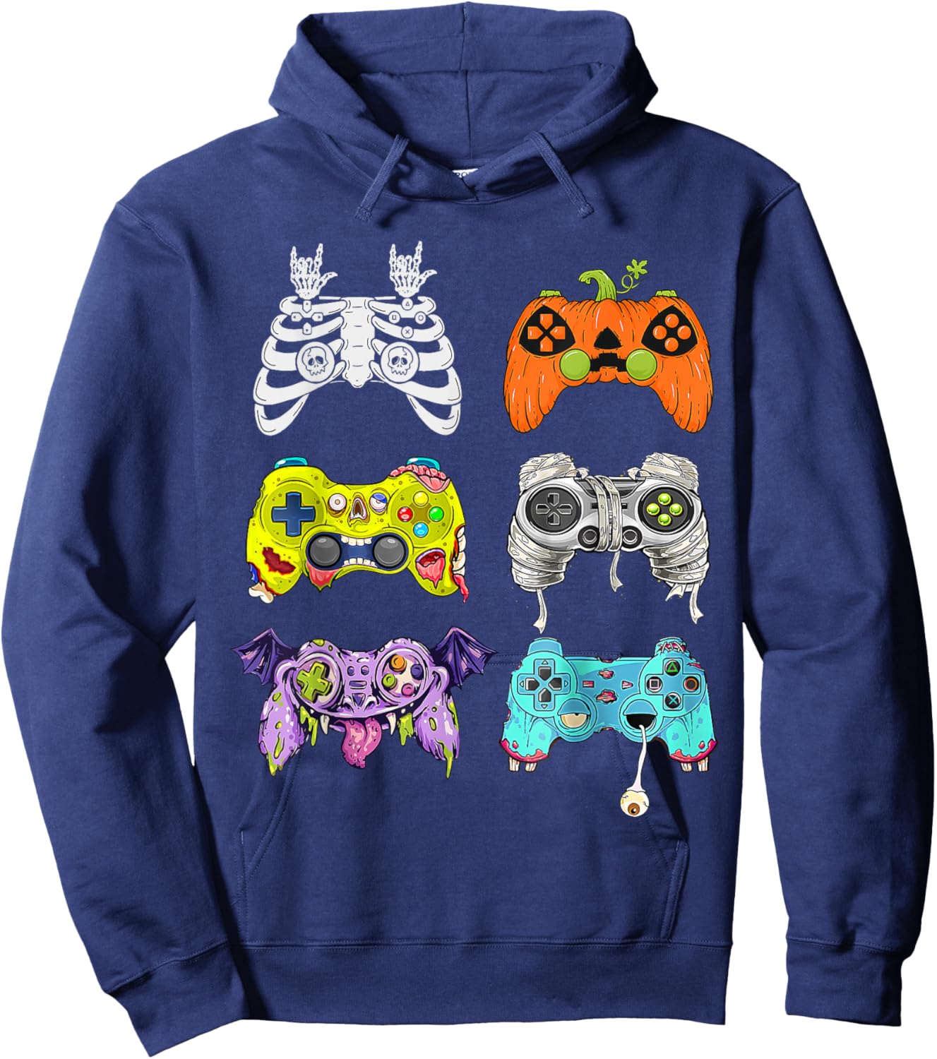 Scary Game Controller Halloween Gamer Costume Boys Kids Hoodie - Hoodie | Navy