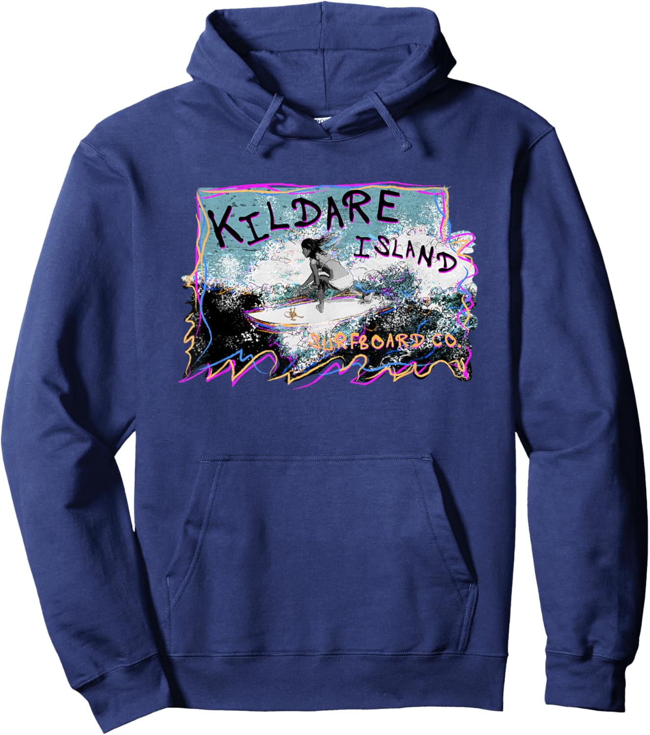 Outer Banks Kildare Island Surfboard Co. Kiara Poster Hoodie - Hoodie | Navy