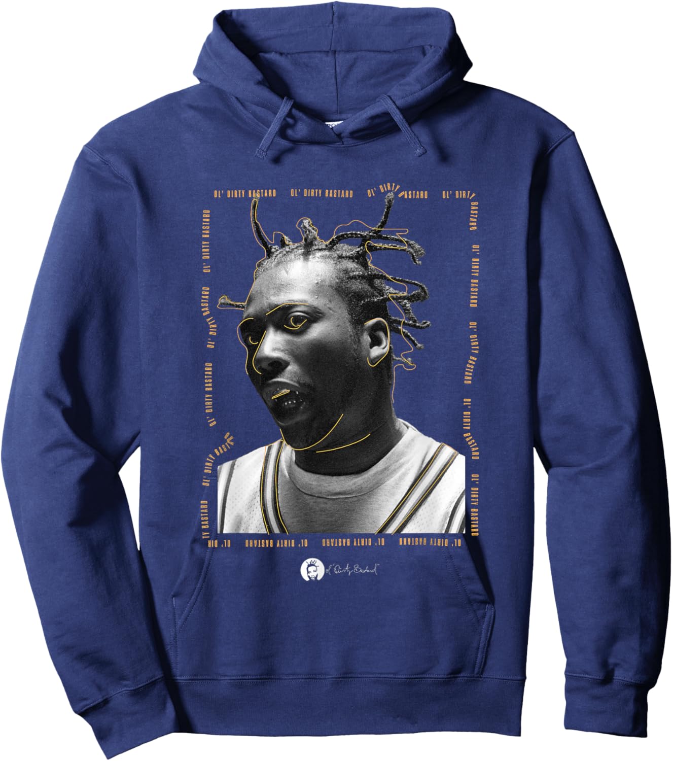 Ol' Dirty Bastard ODB Line Art Portrait Hoodie - Hoodie | Navy