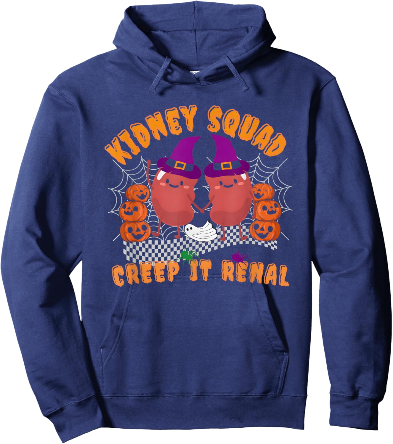 Halloween Kidney Retro Dialysis Kidney Health Gift Kidney Hoodie - Hoodie | Navy