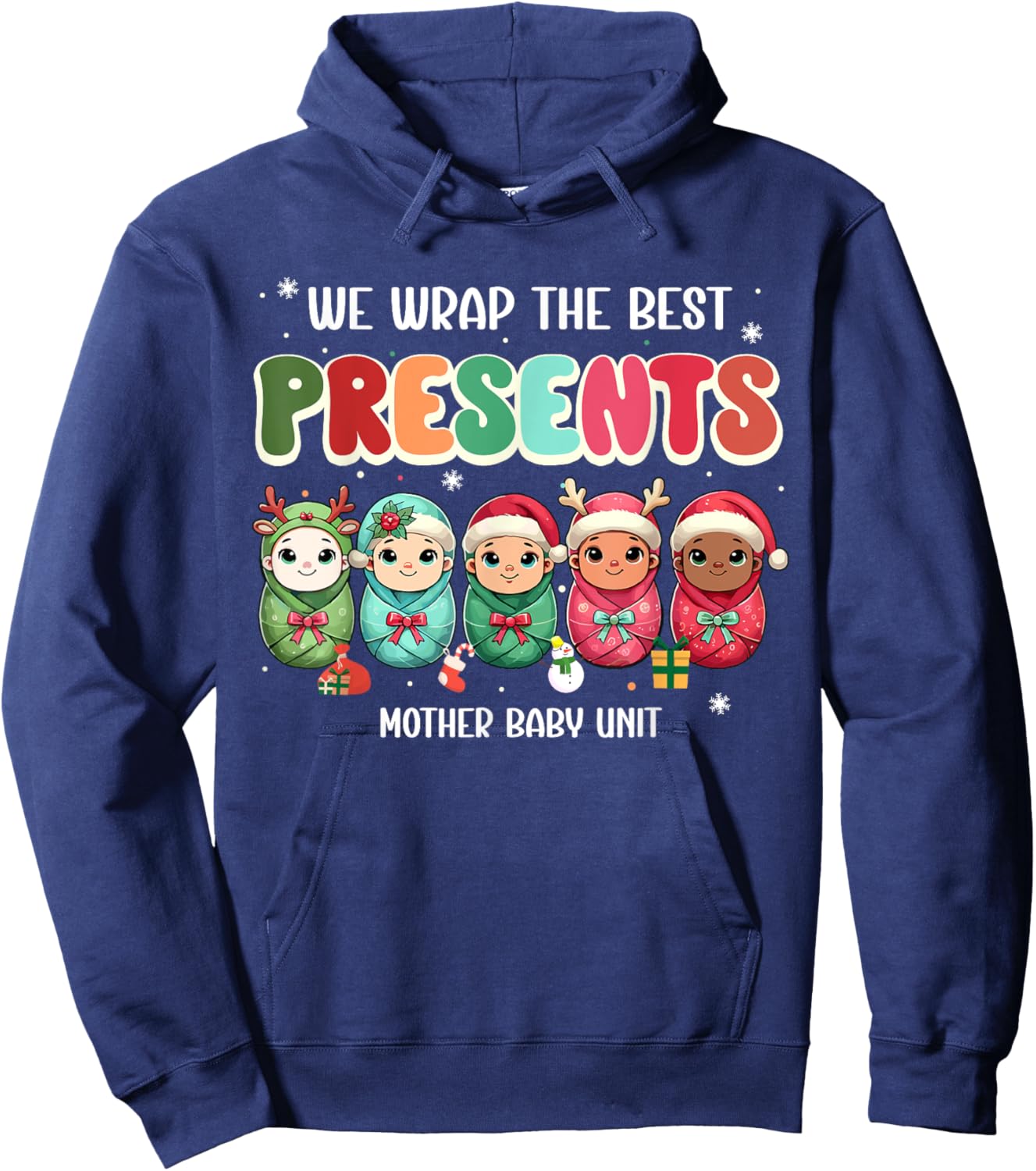 We Wrap The Best Presents Mother Baby Unit Cute Christmas Hoodie - Hoodie | Navy