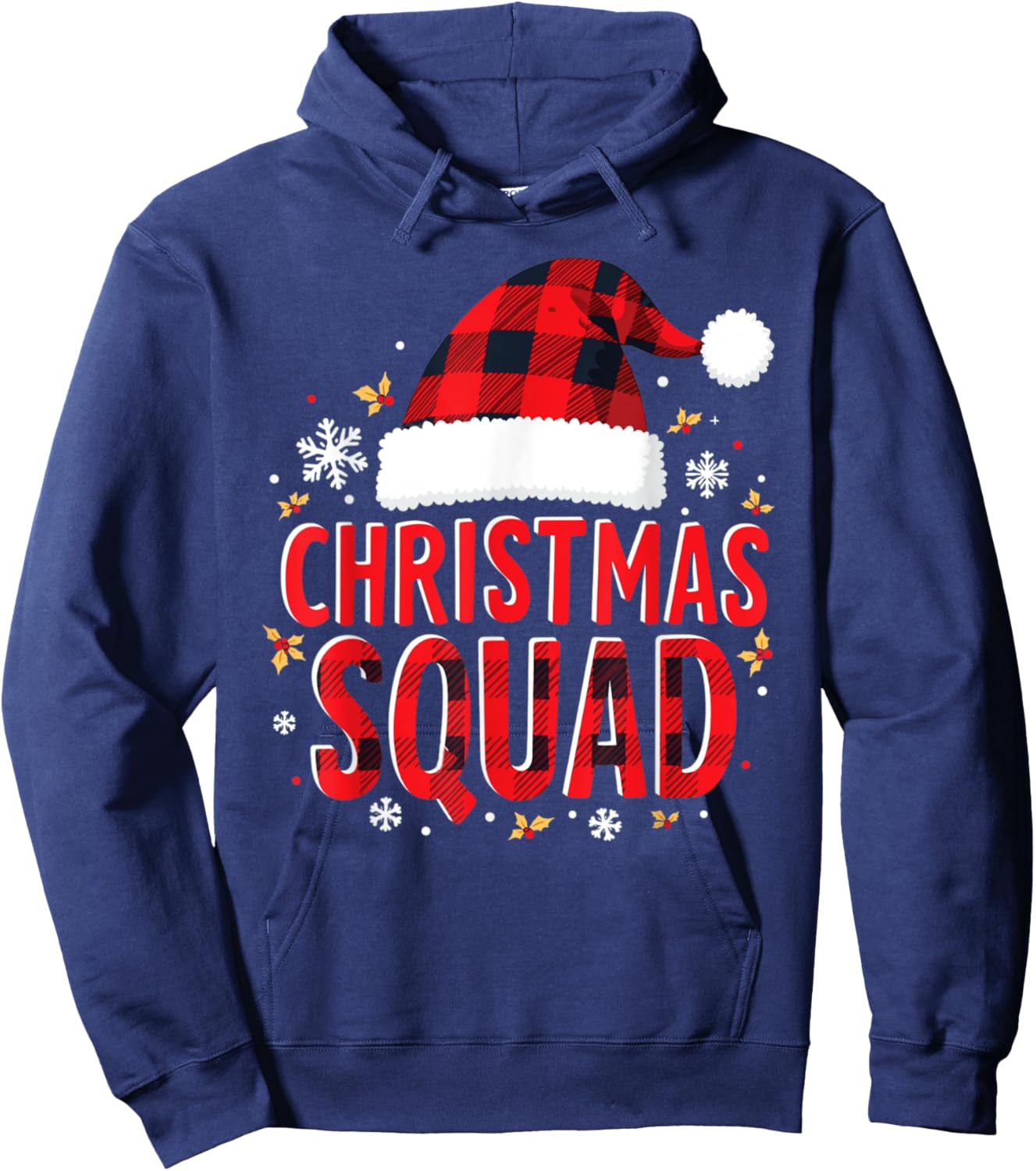 Christmas Squad Family Group Matching Christmas Pajama Hoodie - Hoodie | Navy
