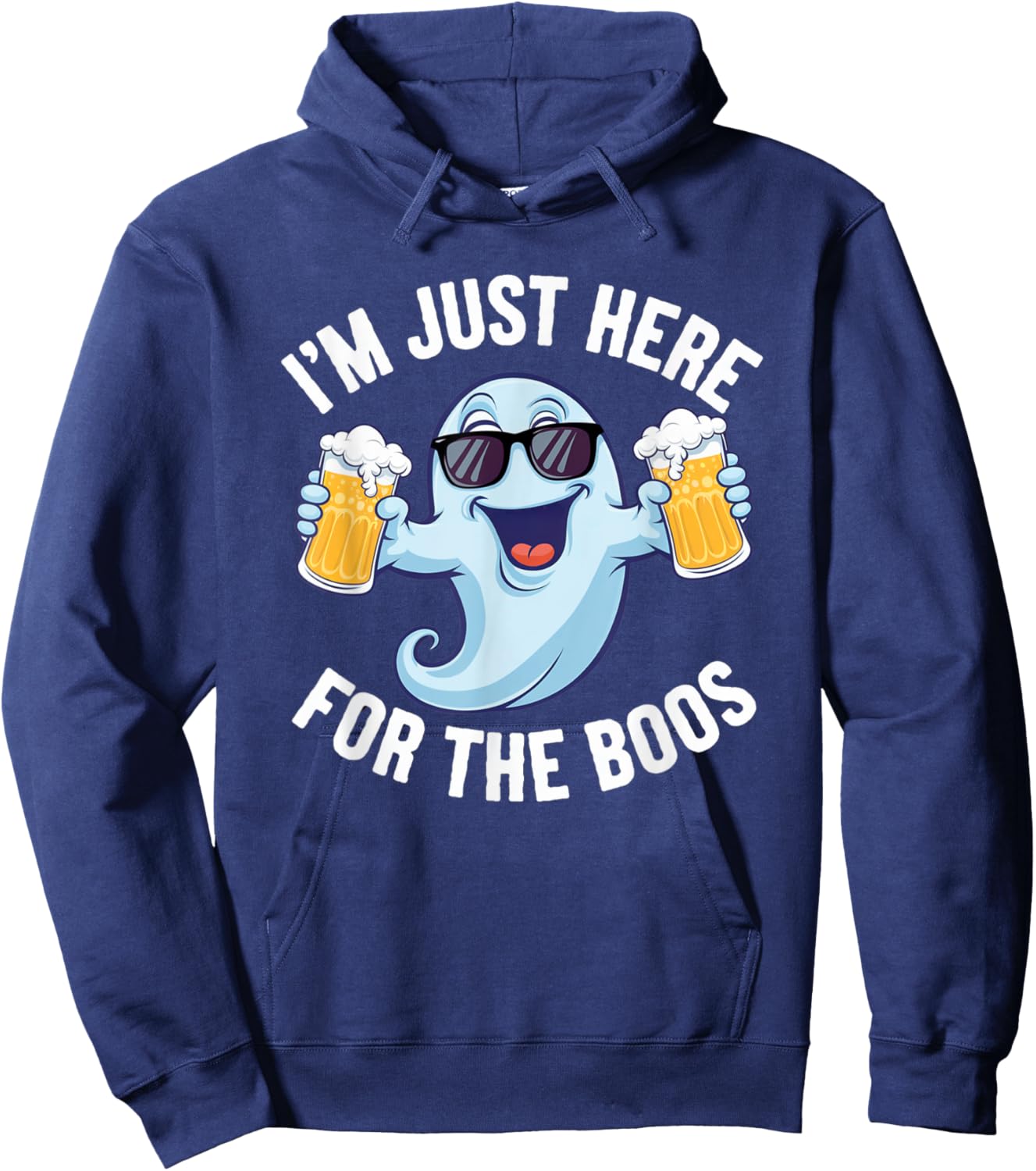 I'm Just Here For The Boos Funny Halloween Ghost Boo Costume Hoodie - Hoodie | Navy