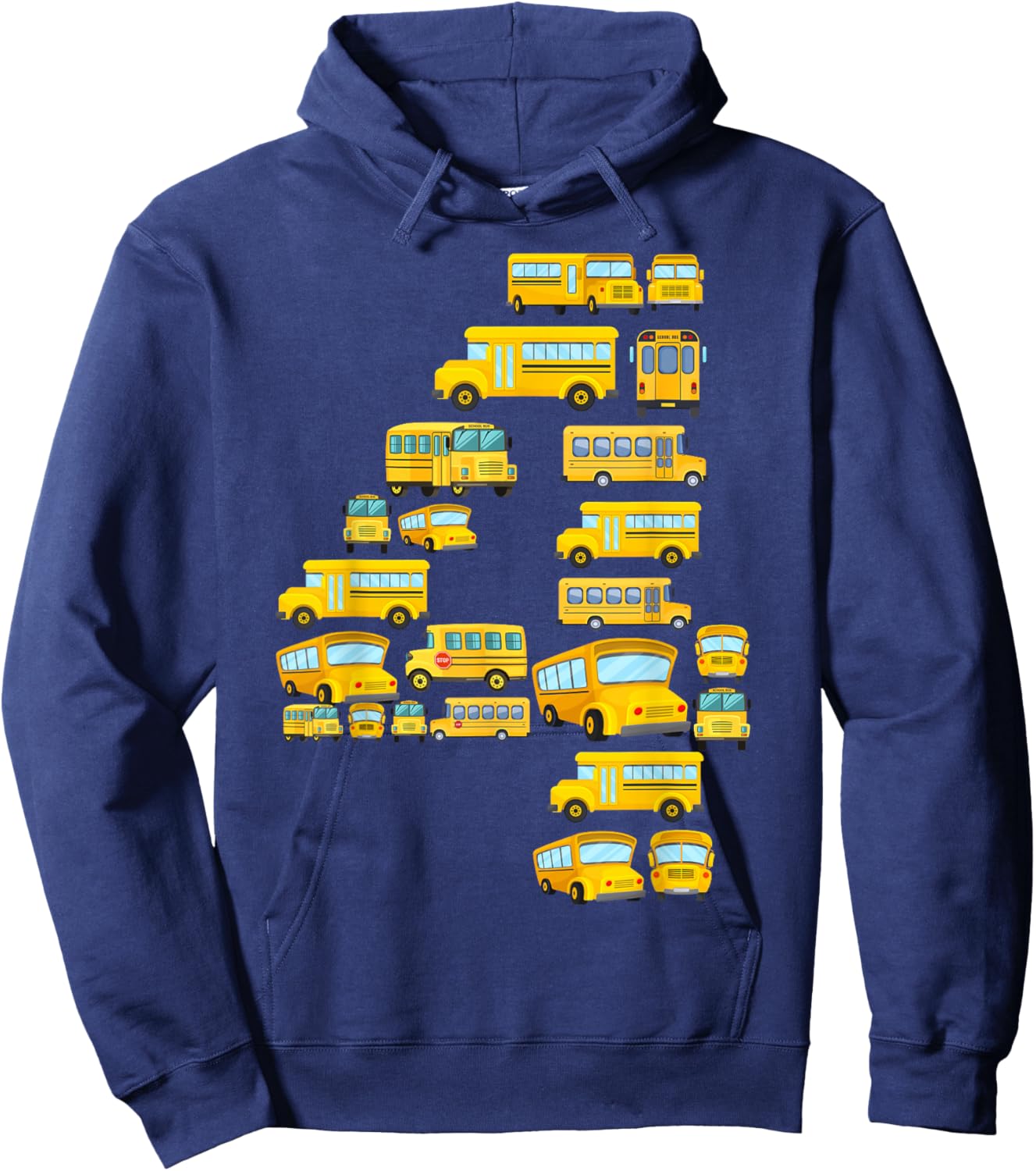 Cool 4 Birthday School Bus 4th Bday Party 4 Years Old Hoodie - Hoodie | Navy