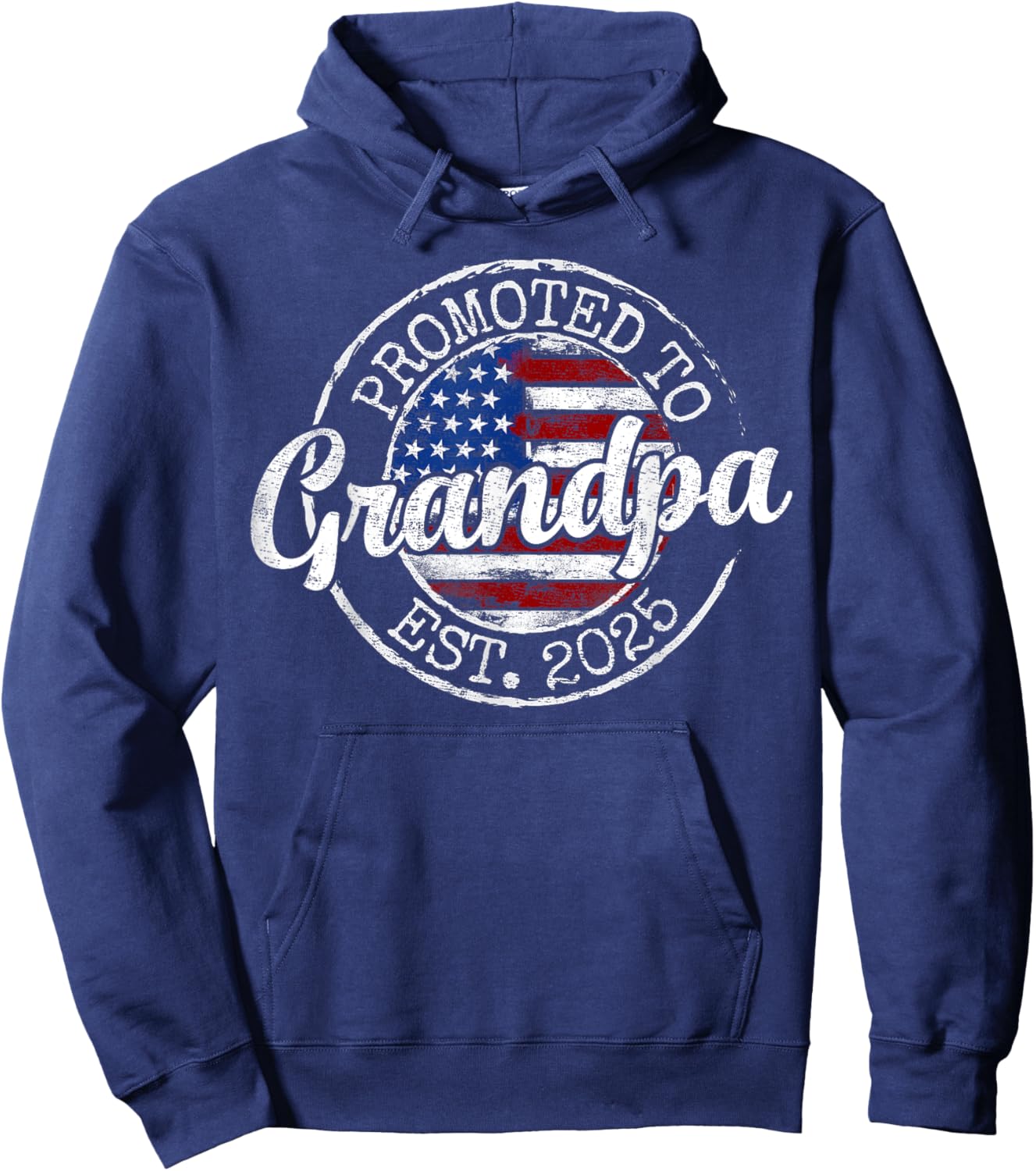 Promoted To Grandpa Est 2025 Soon To Be Grandpa Gifts Poppop Hoodie - Hoodie | Navy