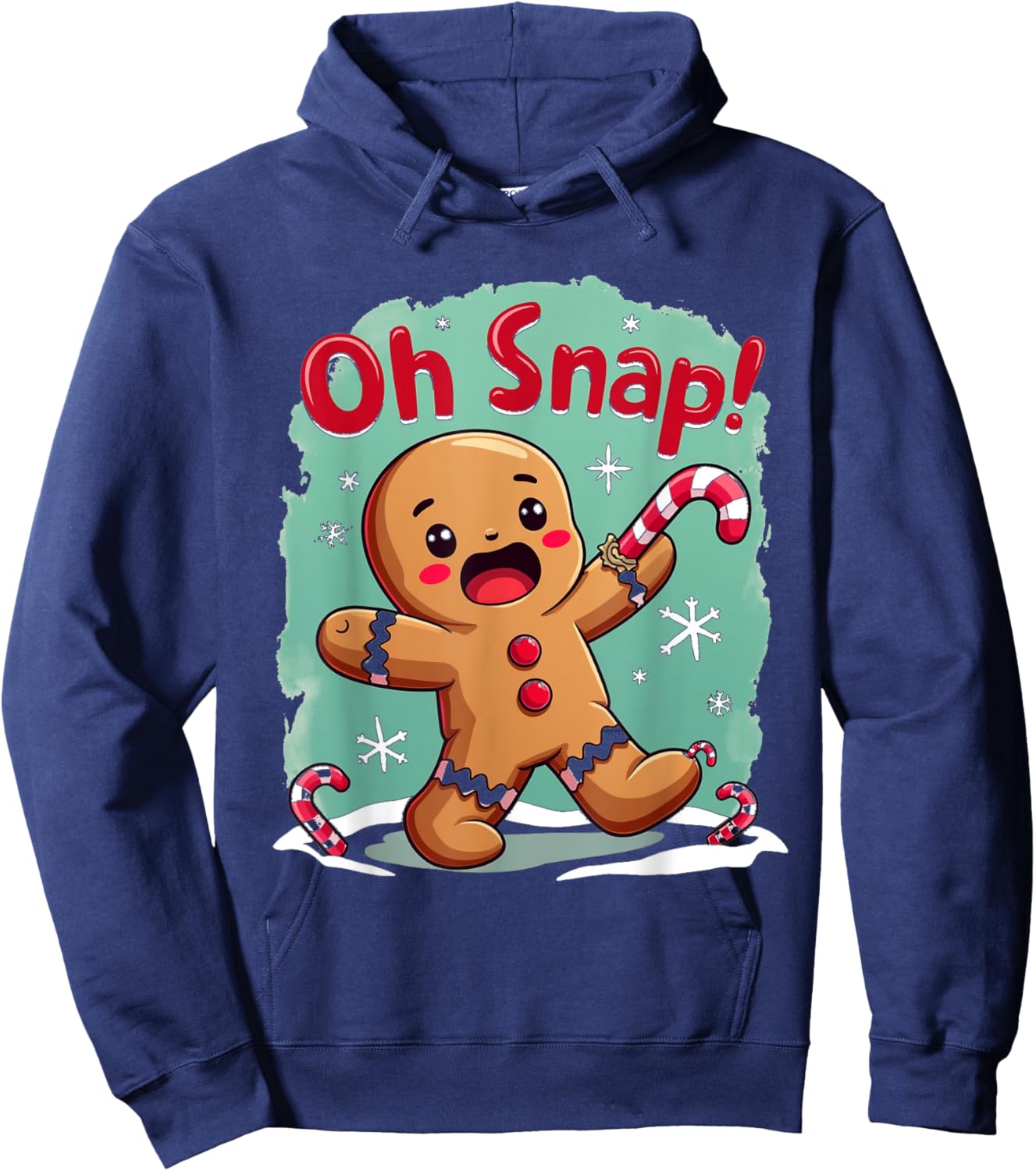 Oh Snap! Holiday Gingerbread Humor Hoodie - Hoodie | Navy