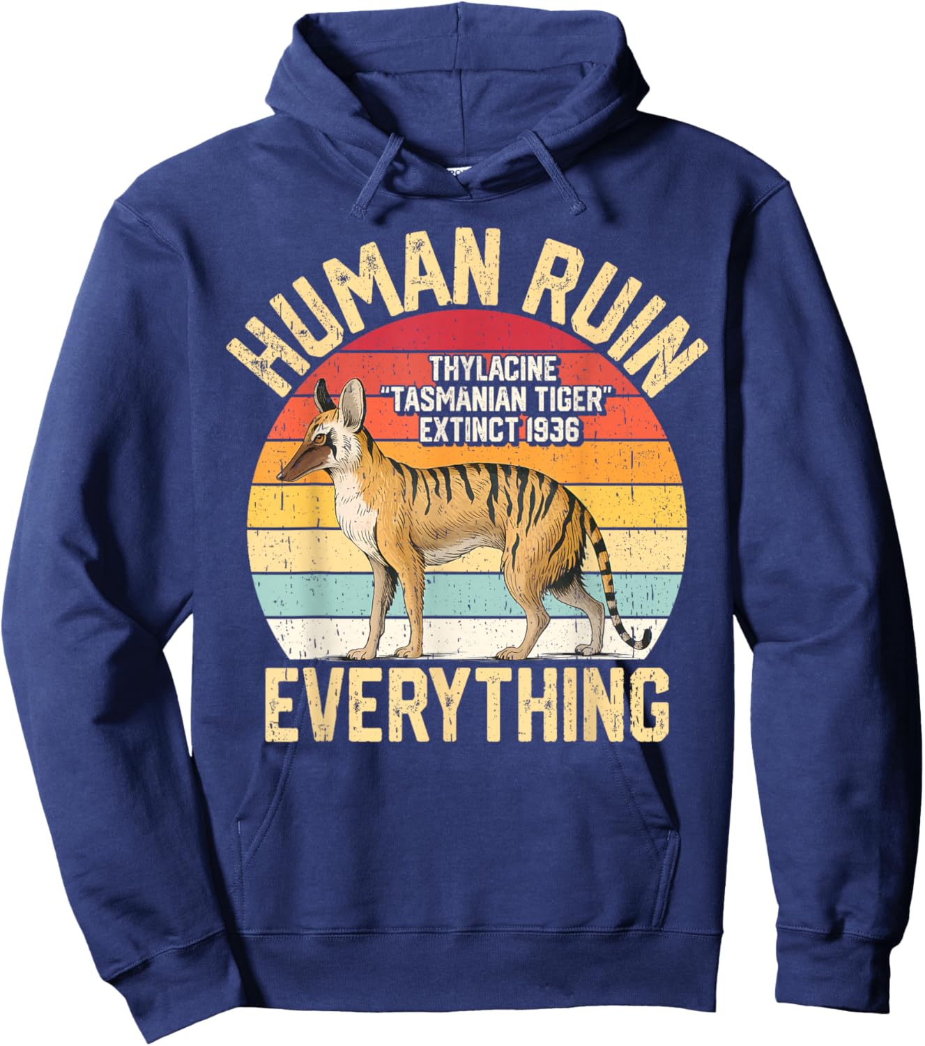 Tasmanian Tigers Thylacine Wolf Australian Extinct Hoodie - Hoodie | Navy
