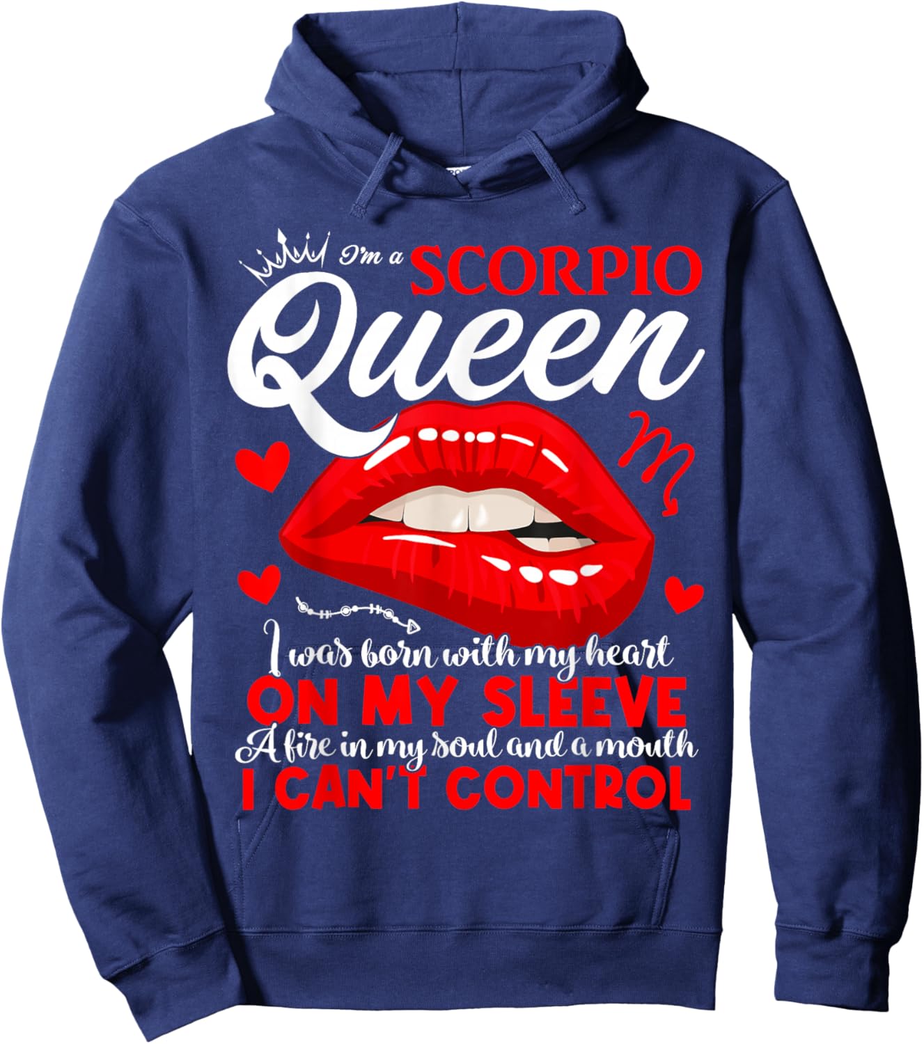 Scorpio Queen Scorpio Zodiac Sign Women Girls Lady Birthday Hoodie - Hoodie | Navy