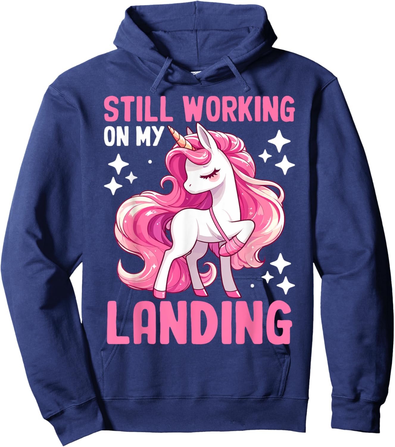 Still Working On My Landing Injury Broken Arm Cute Unicorn Hoodie - Hoodie | Navy