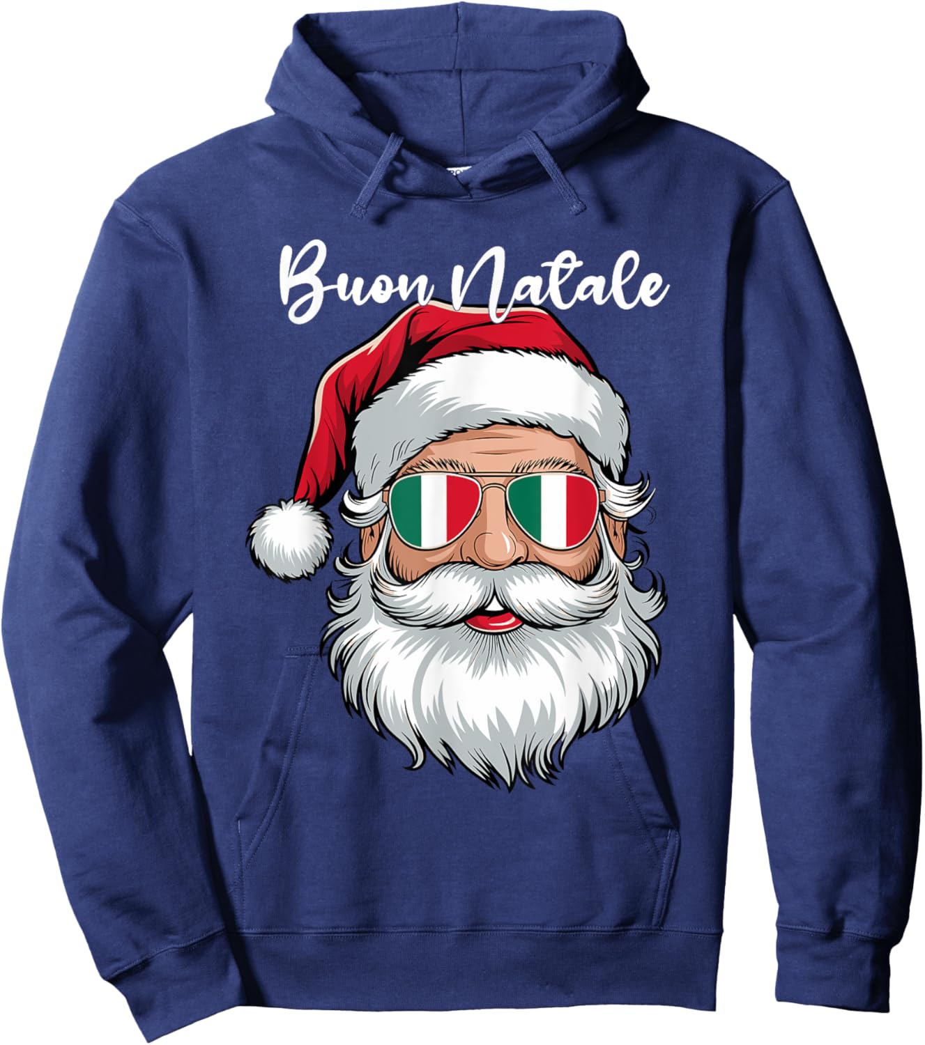 Buon Natale Italian Family Christmas, Italy Pride Holiday Hoodie - Hoodie | Navy