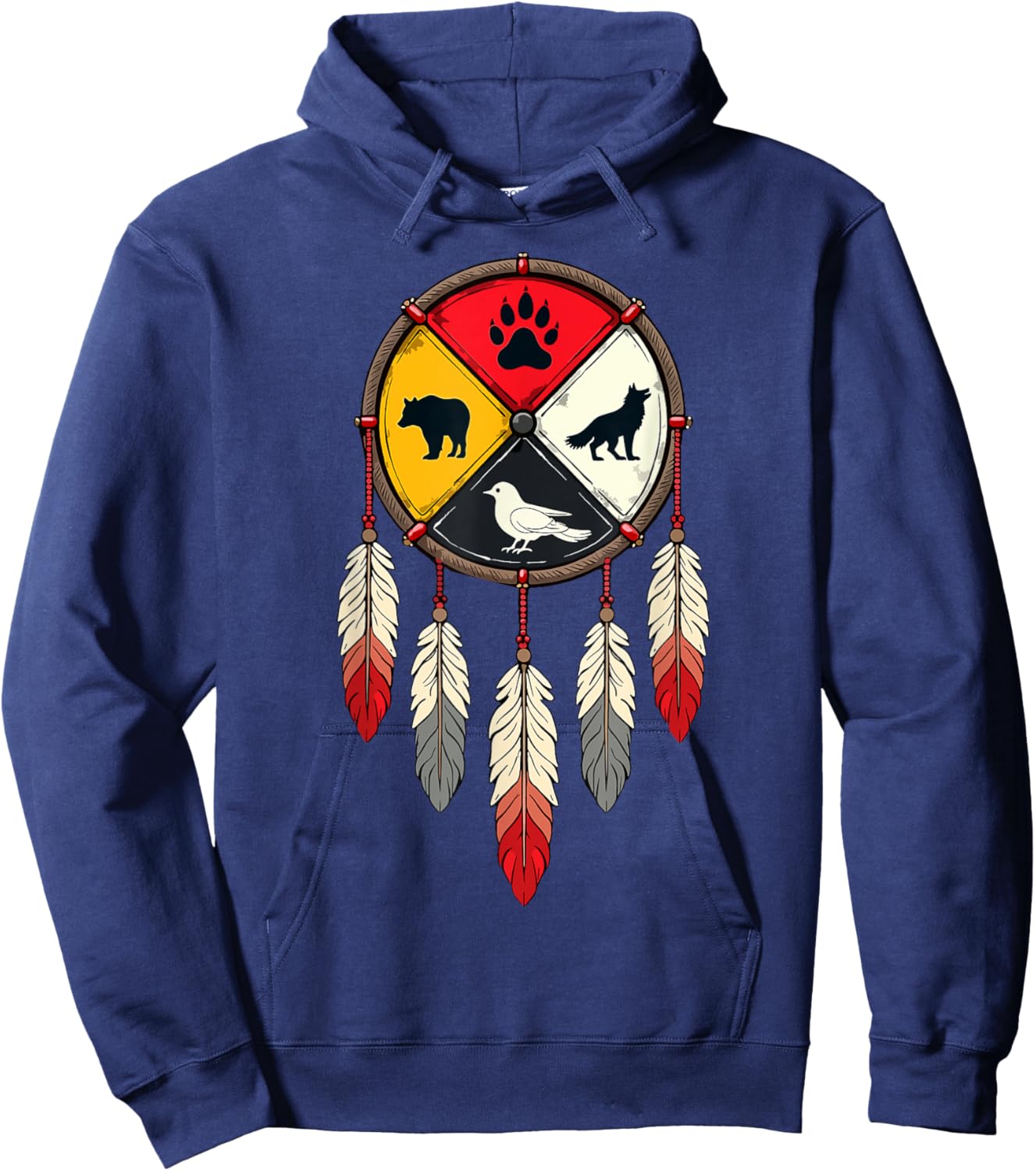 Native American Medicine Wheel Hoodie - Hoodie | Navy