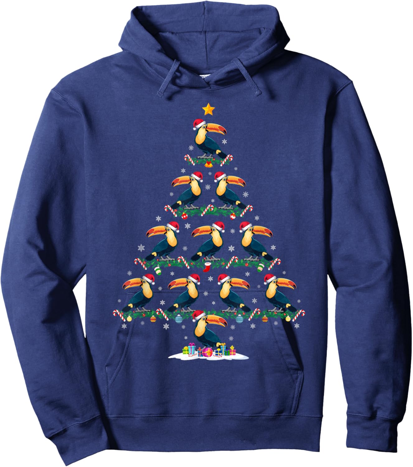 Toucans Christmas Tree Pajama Men Women Kids Ugly Xmas Hoodie - Hoodie | Navy