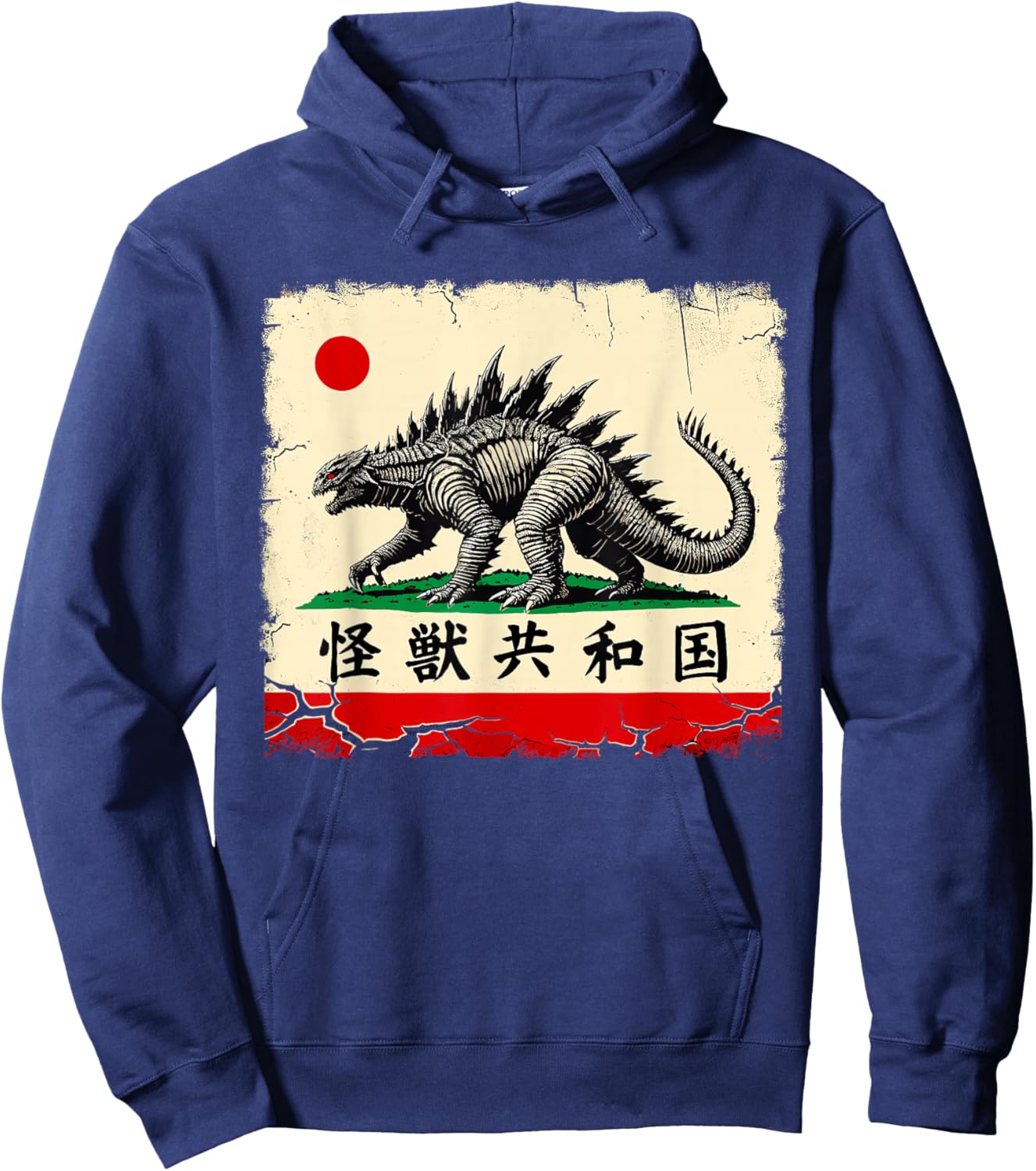 Kaiju Republic California Japanese Streetwear Funny Japanese Hoodie - Hoodie | Navy