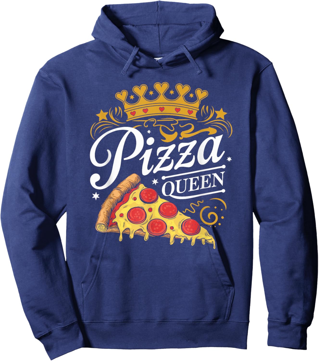 Pizza Queen Girl Loves Pizza Funny Pizza Lover Hoodie - Hoodie | Navy