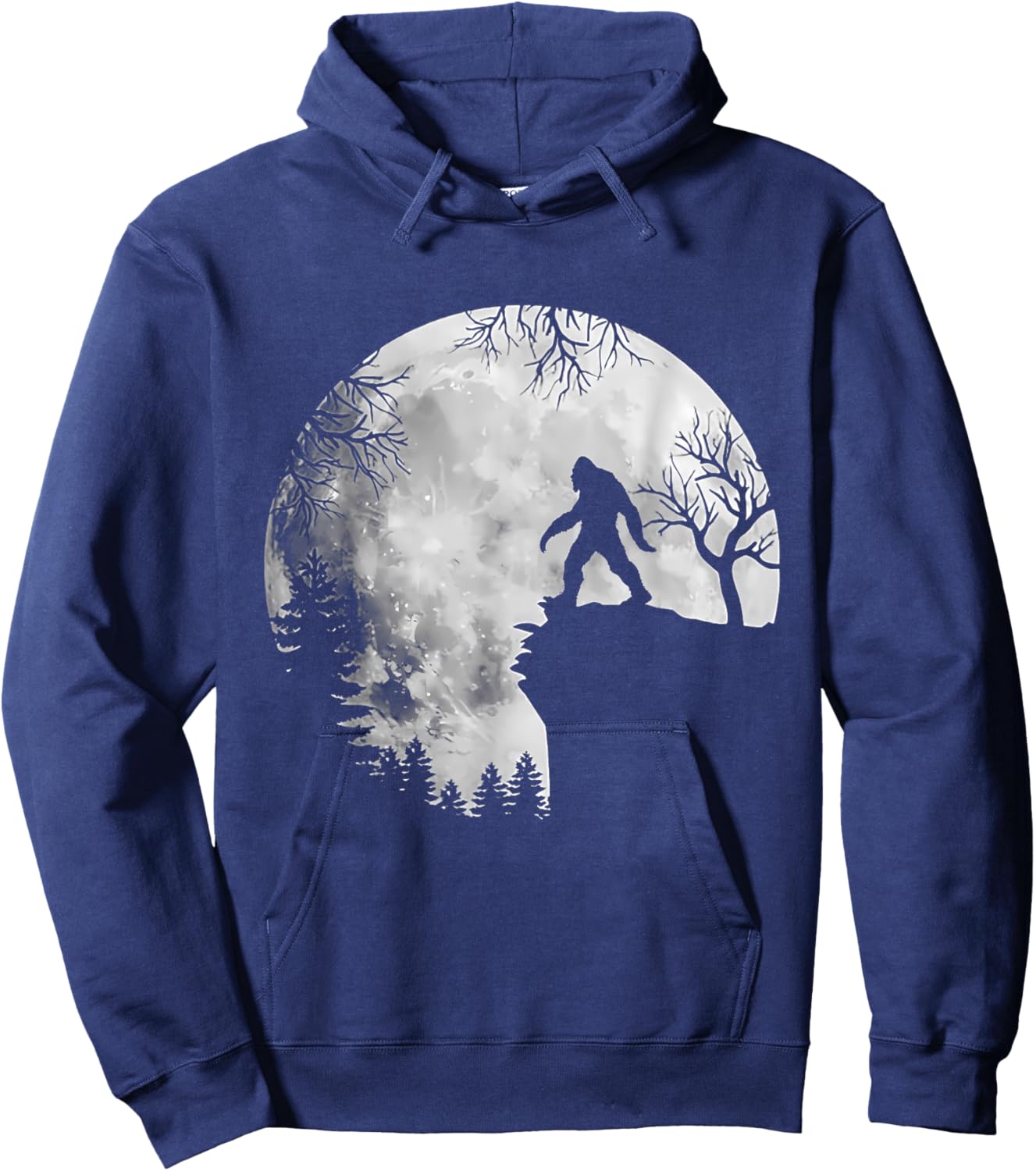 Bigfoot Sasquatch Full Moon In The Forest Women Kids Hoodie - Hoodie | Navy