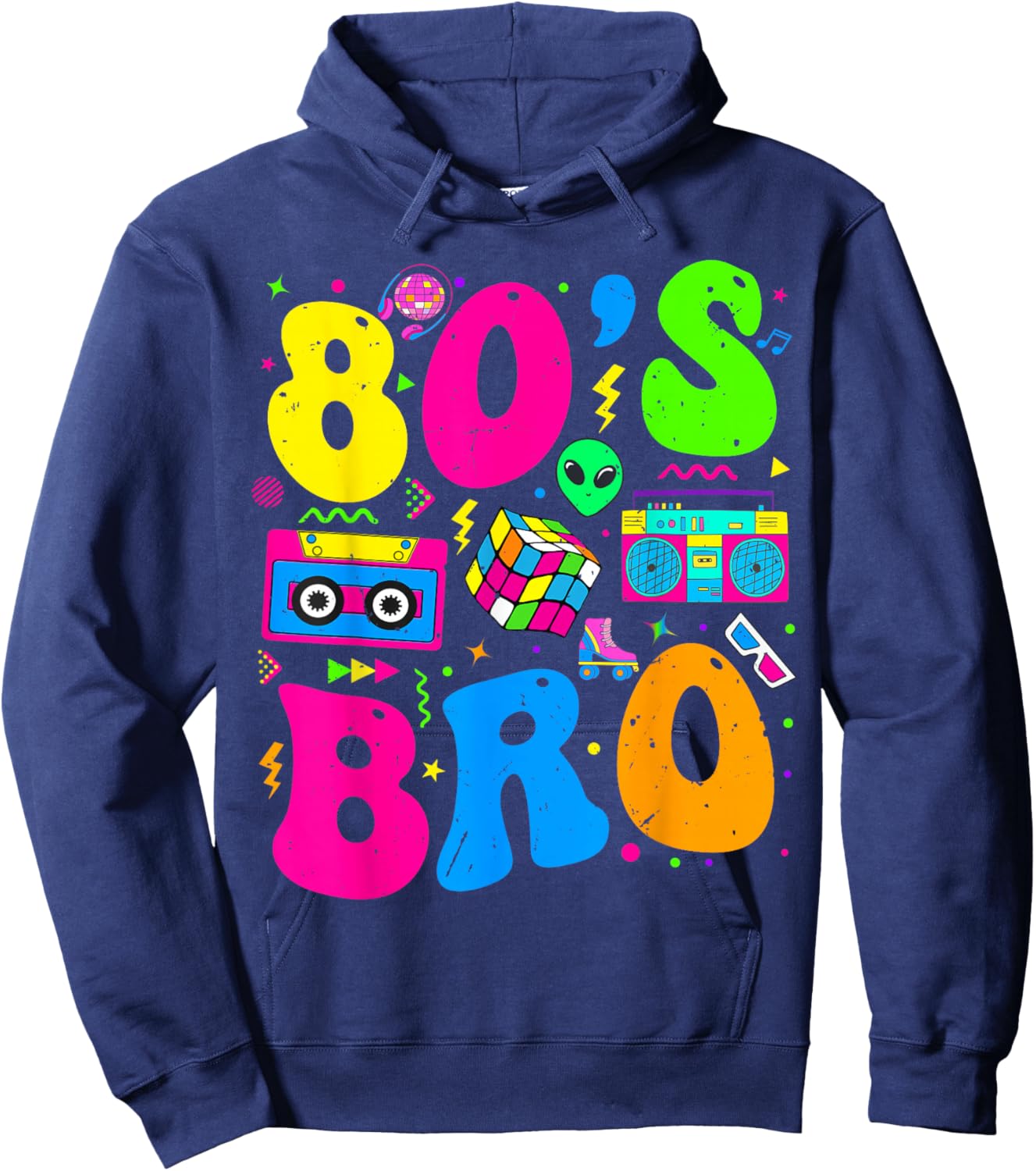This Is My 80s Bro 80's 90's Theme Party Outfit 80s Costume Hoodie - Hoodie | Navy