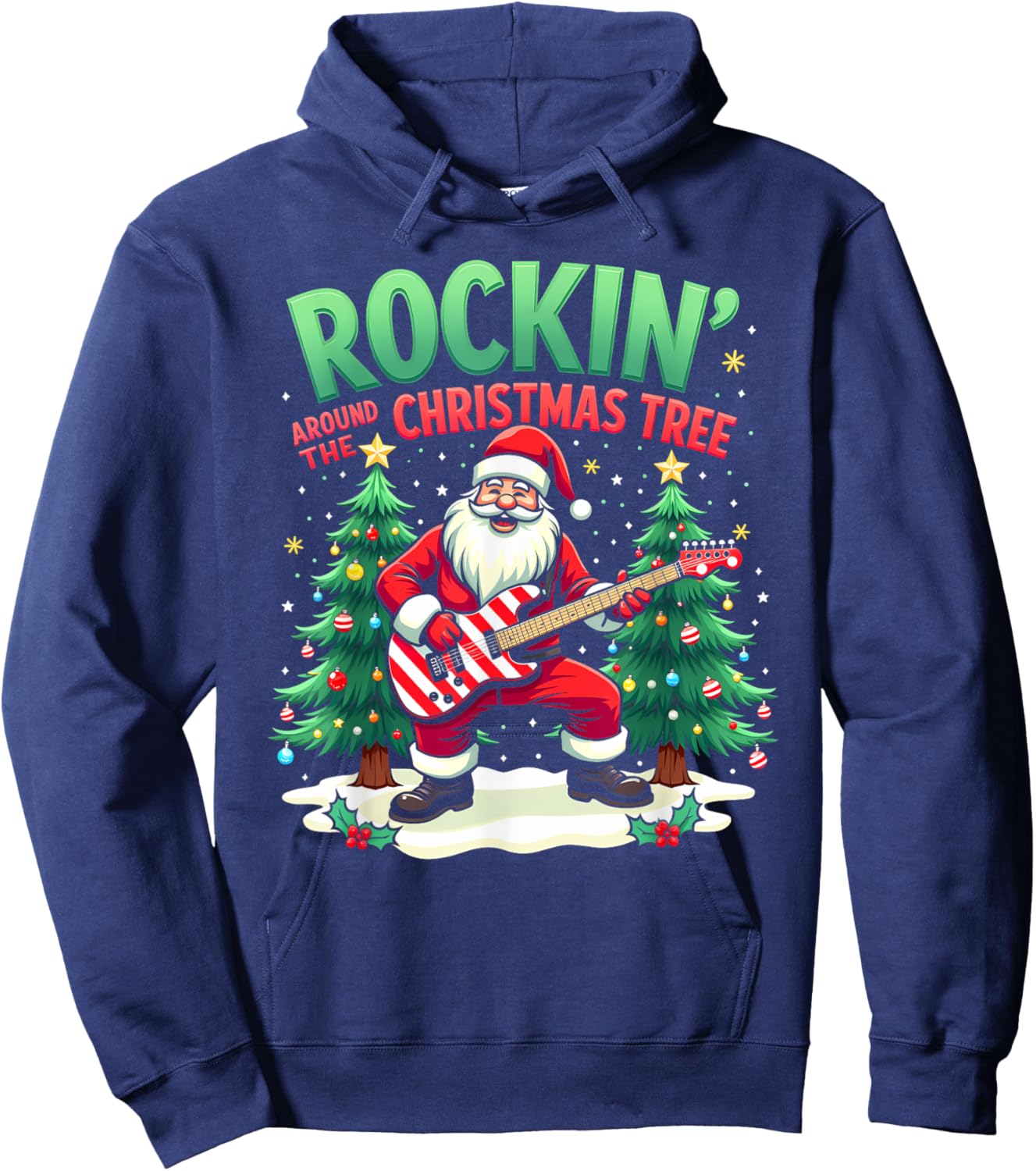 Rockin Around The Christmas Tree Hoodie - Hoodie | Navy