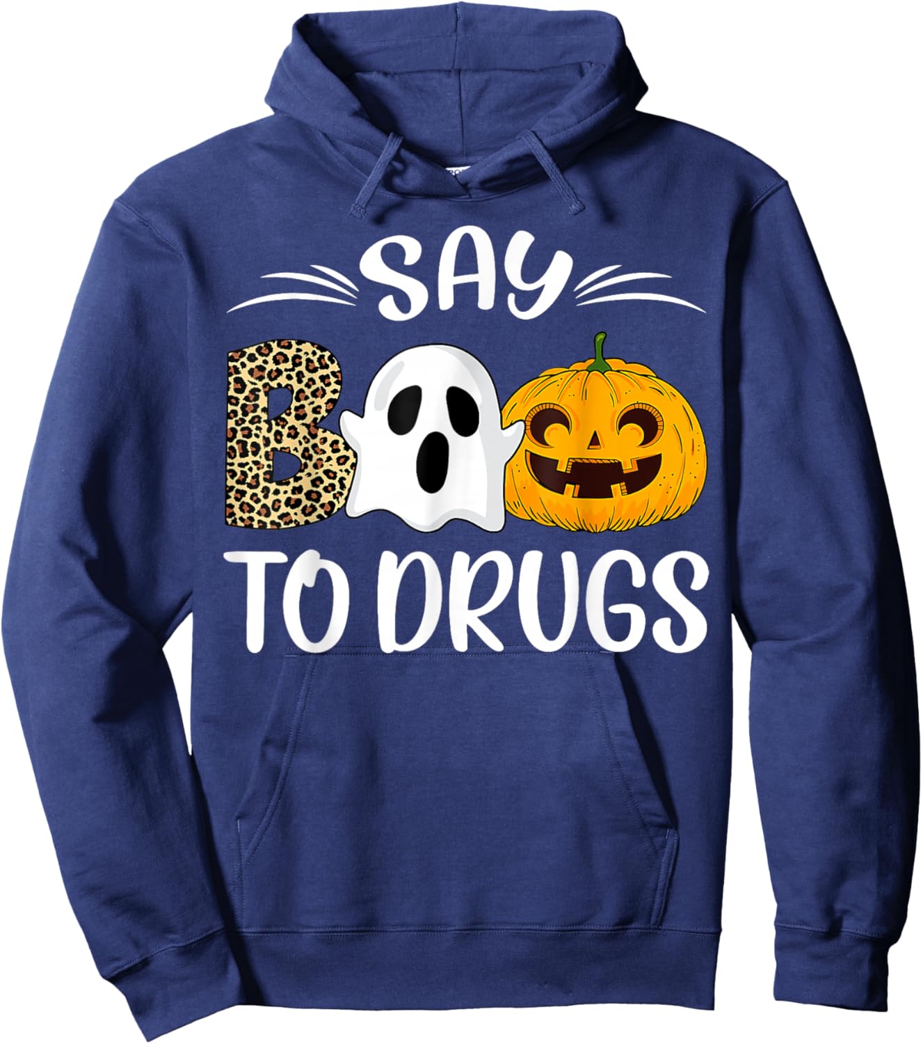 Say Boo To Drugs Red Ribbon Week Awareness Funny Halloween Hoodie - Hoodie | Navy