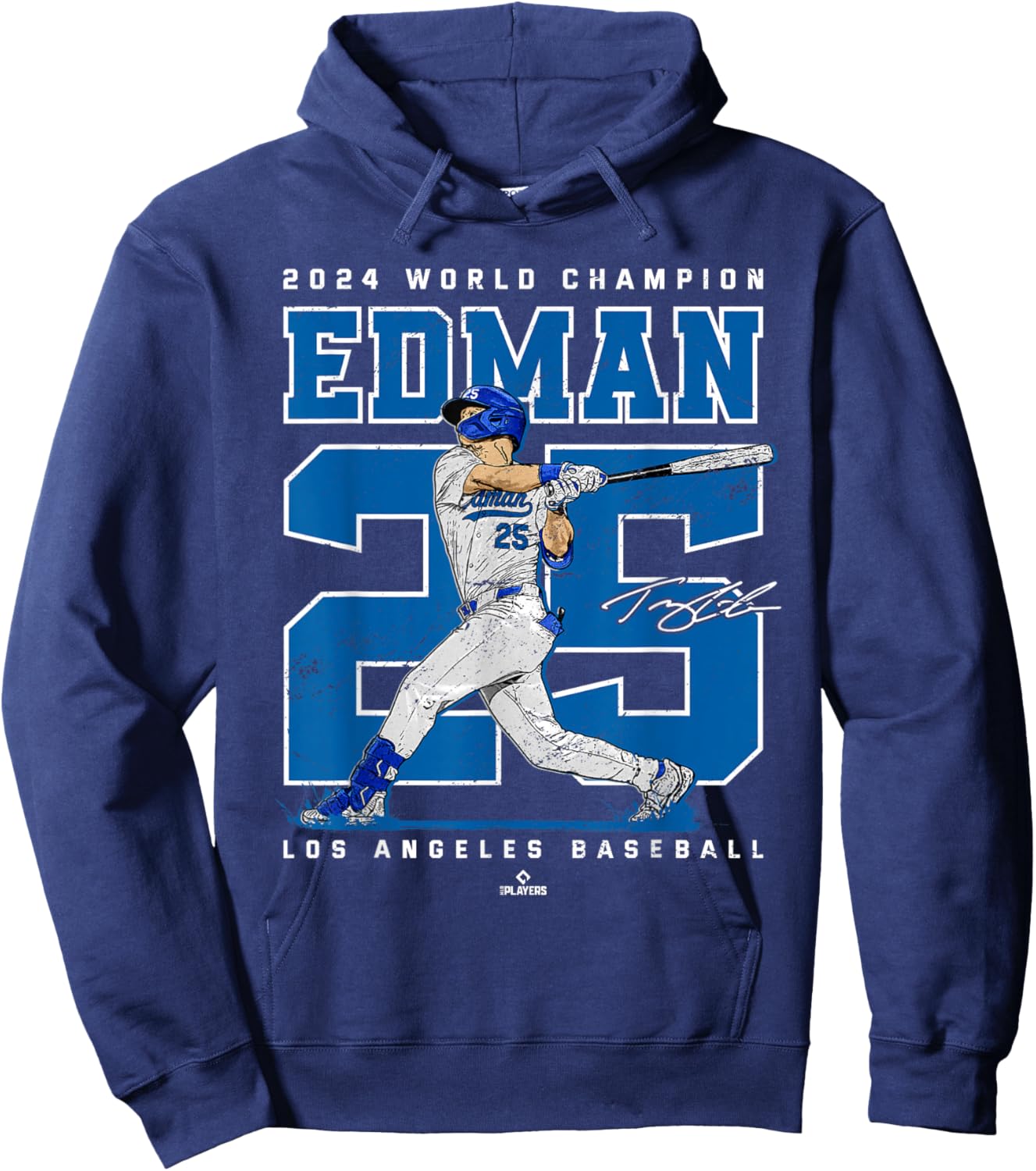 Player Number 2024 World Champion Tommy Edman MLBPA Hoodie - Hoodie | Navy
