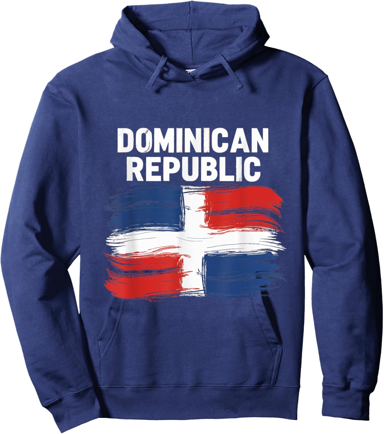 Dominican Republic Brush Flag Heritage Culture Travel Hoodie - Hoodie | Navy
