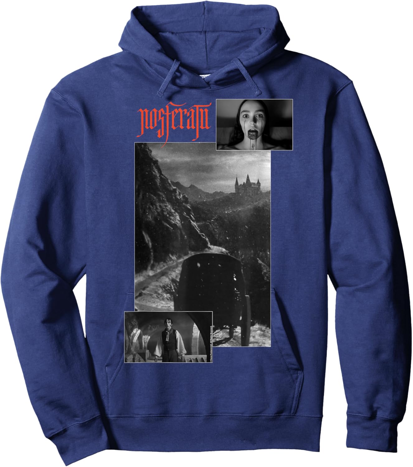 Nosferatu , Black, Small, Short Sleeve, Classic Fit, Horror Movie Graphic, Polyester Hoodie - Hoodie | Navy