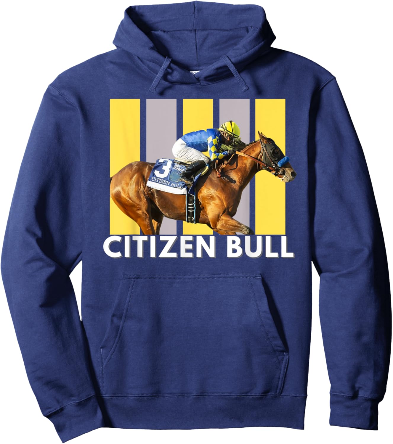 Citizen Bull Horse, Horse Racing Fans, Del Mar, Santa Anita Hoodie - Hoodie | Navy