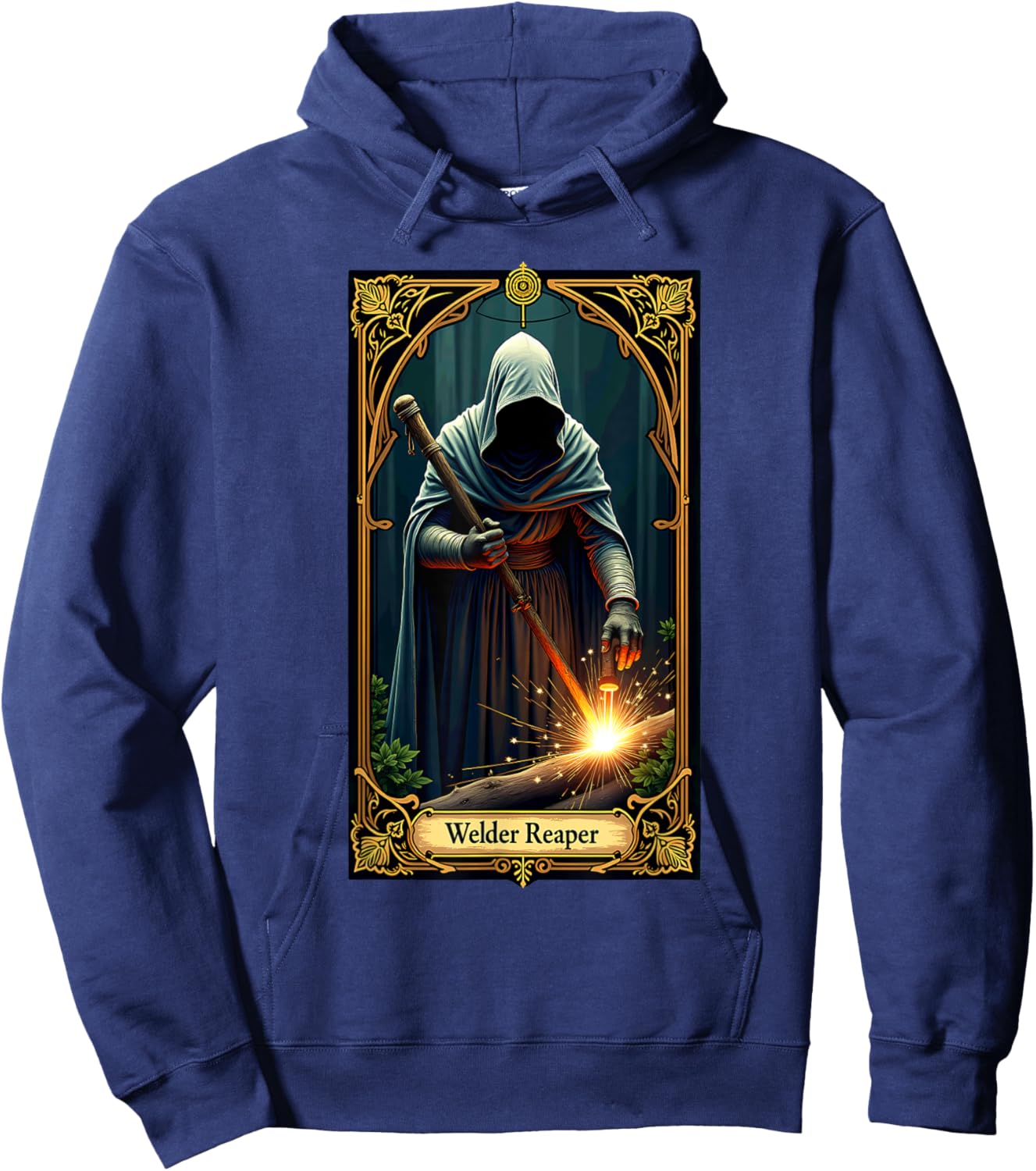 Halloween Tarot Card Skeleton Welding Welder Reaper Hoodie - Hoodie | Navy