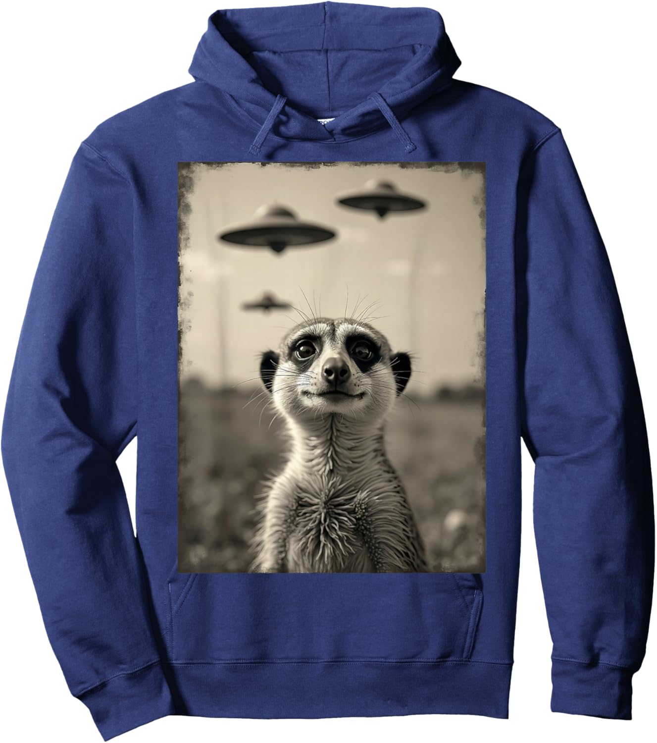 Funny meerkat Selfie with UFOs Weird Alien Hoodie - Hoodie | Navy