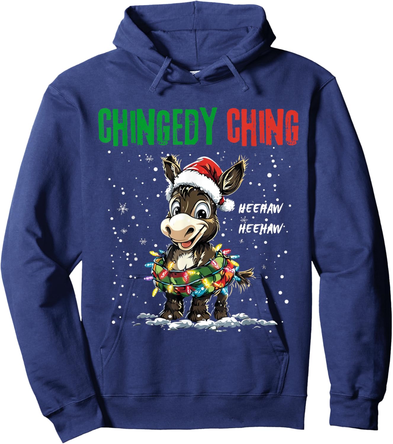 Dominick the Donkey Italian Christmas Chingedy Ching Design Hoodie - Hoodie | Navy