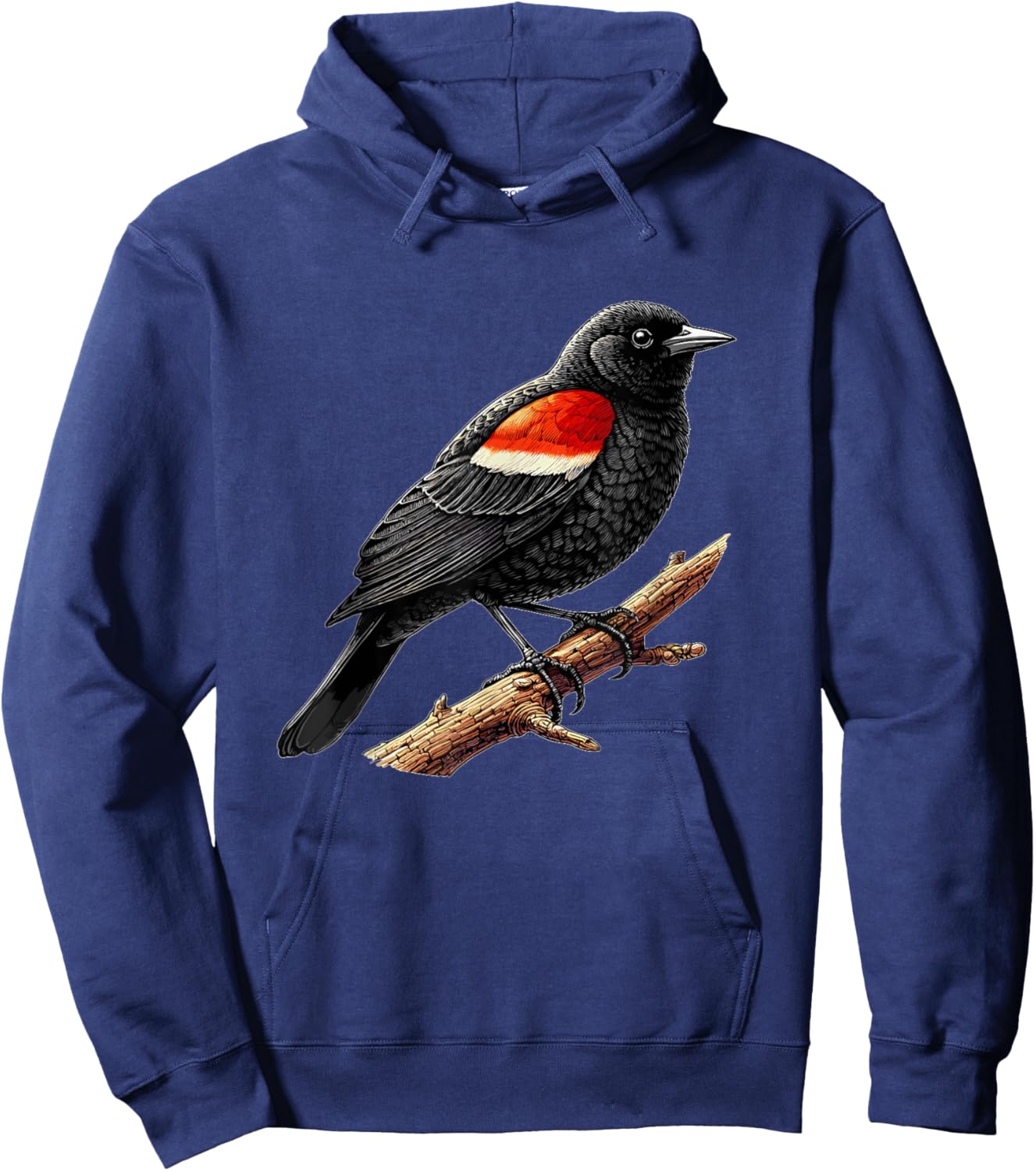Red-Winged Black Bird, Birdwatching, Red Winged Blackbird Hoodie - Hoodie | Navy
