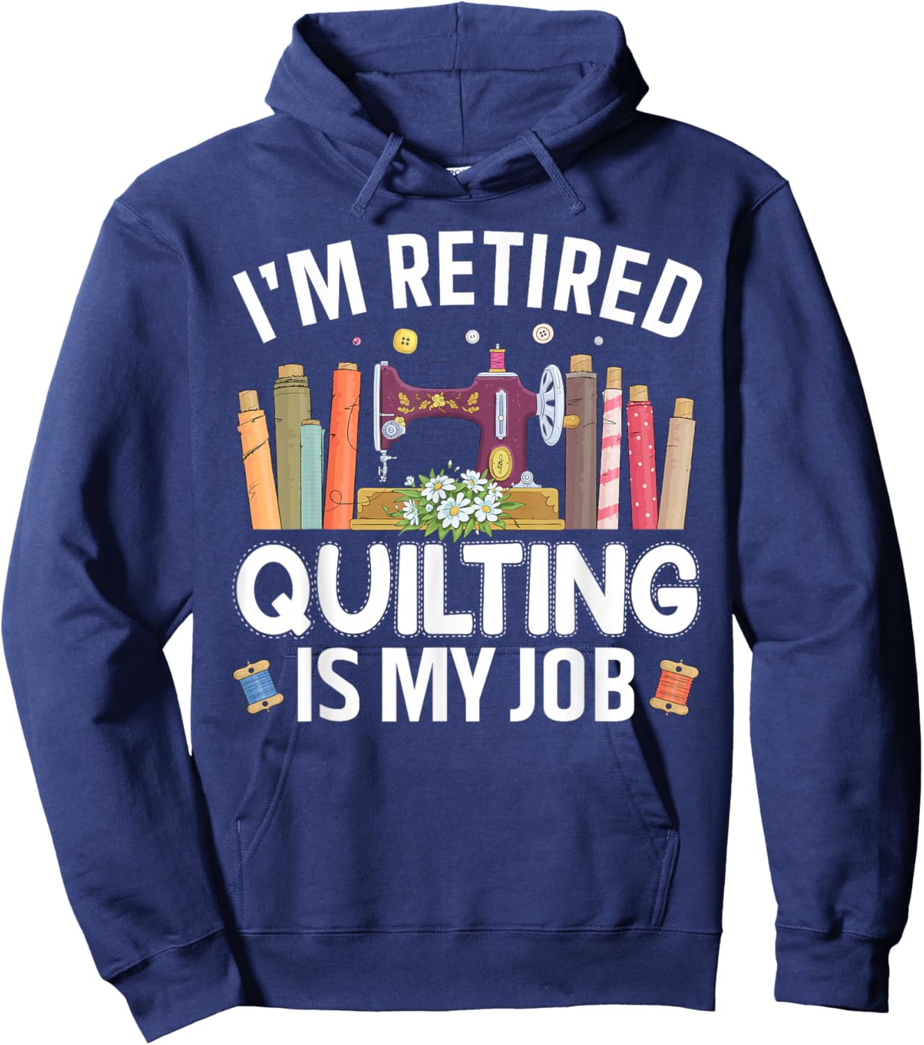 Cool Quilting Art Mom Grandma Stitch Sewer Quilter Hoodie - Hoodie | Navy