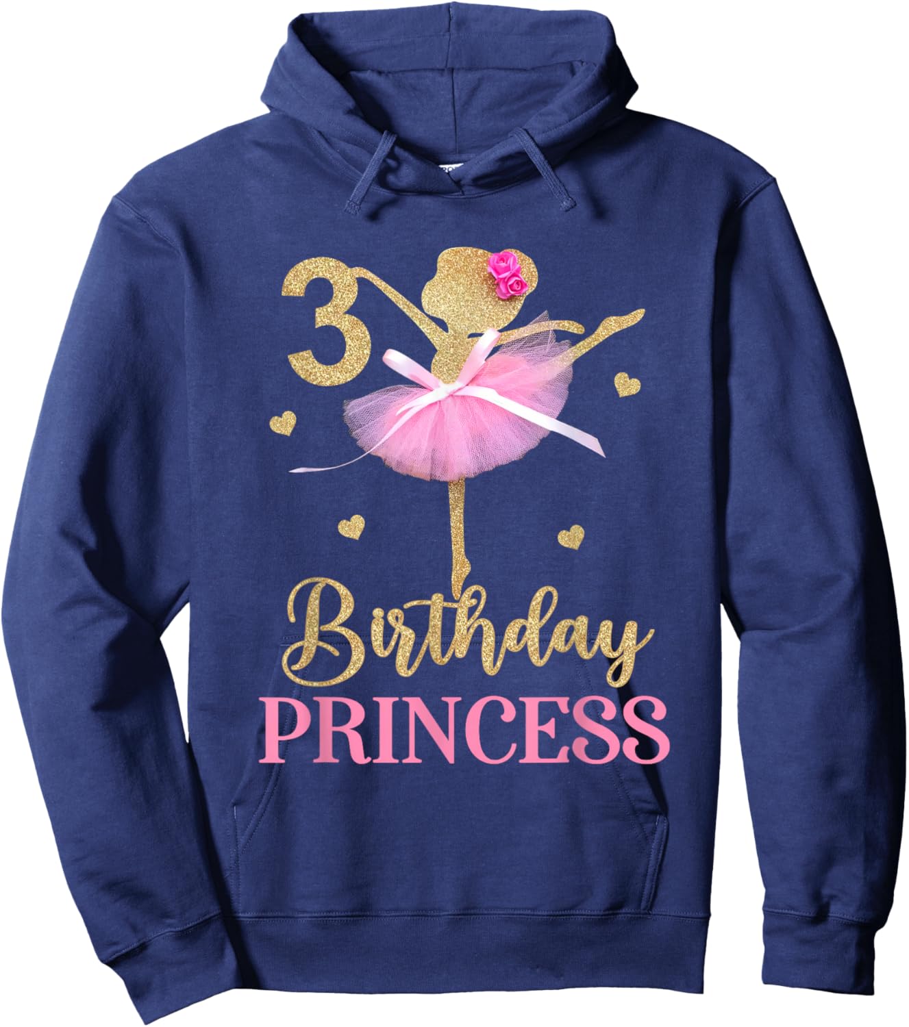 It's My 3rd Birthday Ballerina Ballet Three Years Old Bday Hoodie - Hoodie | Navy