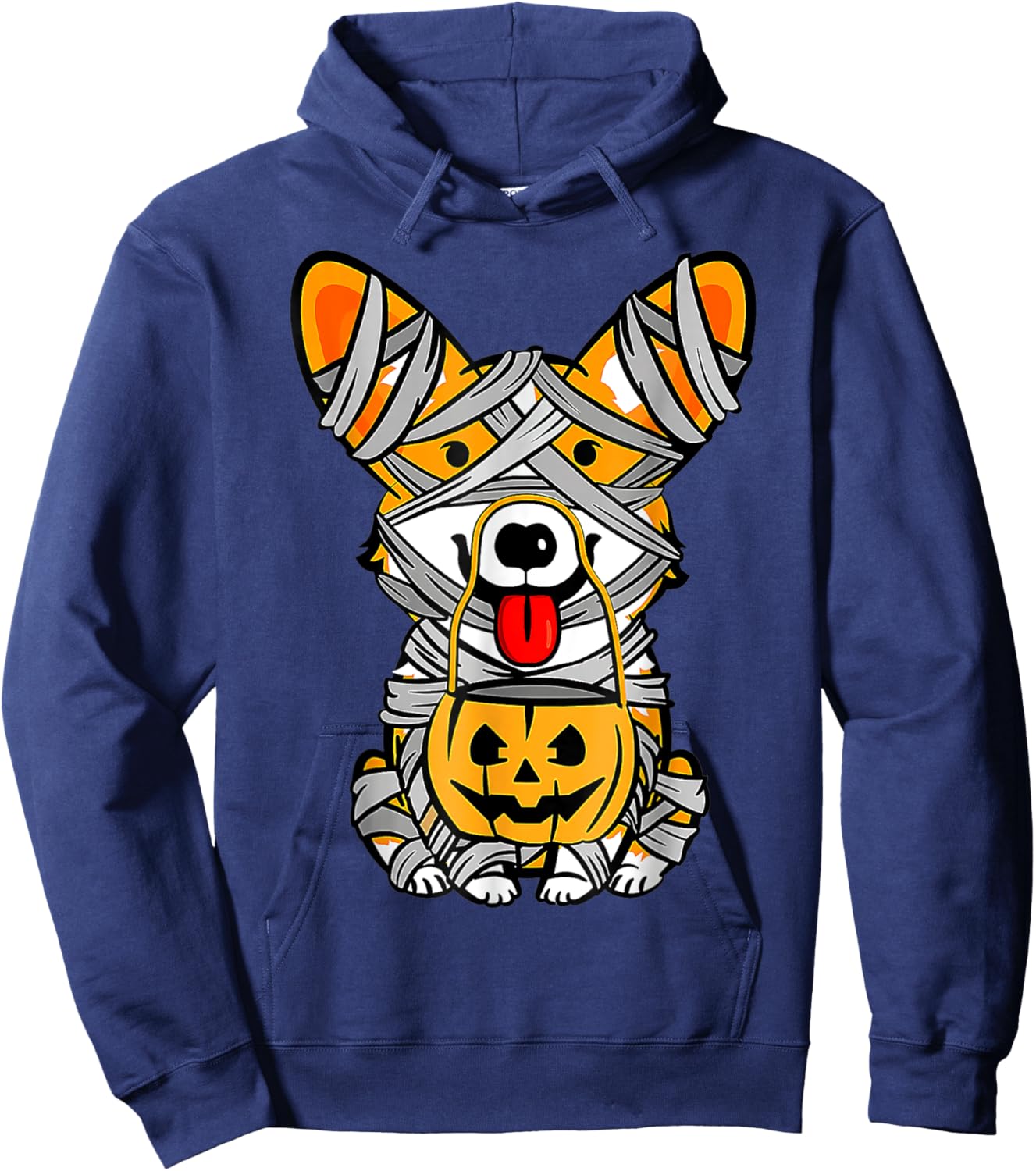 Halloween Cute Welsh Corgi Mummy Dog Lover, Corgi Lovers Hoodie - Hoodie | Navy