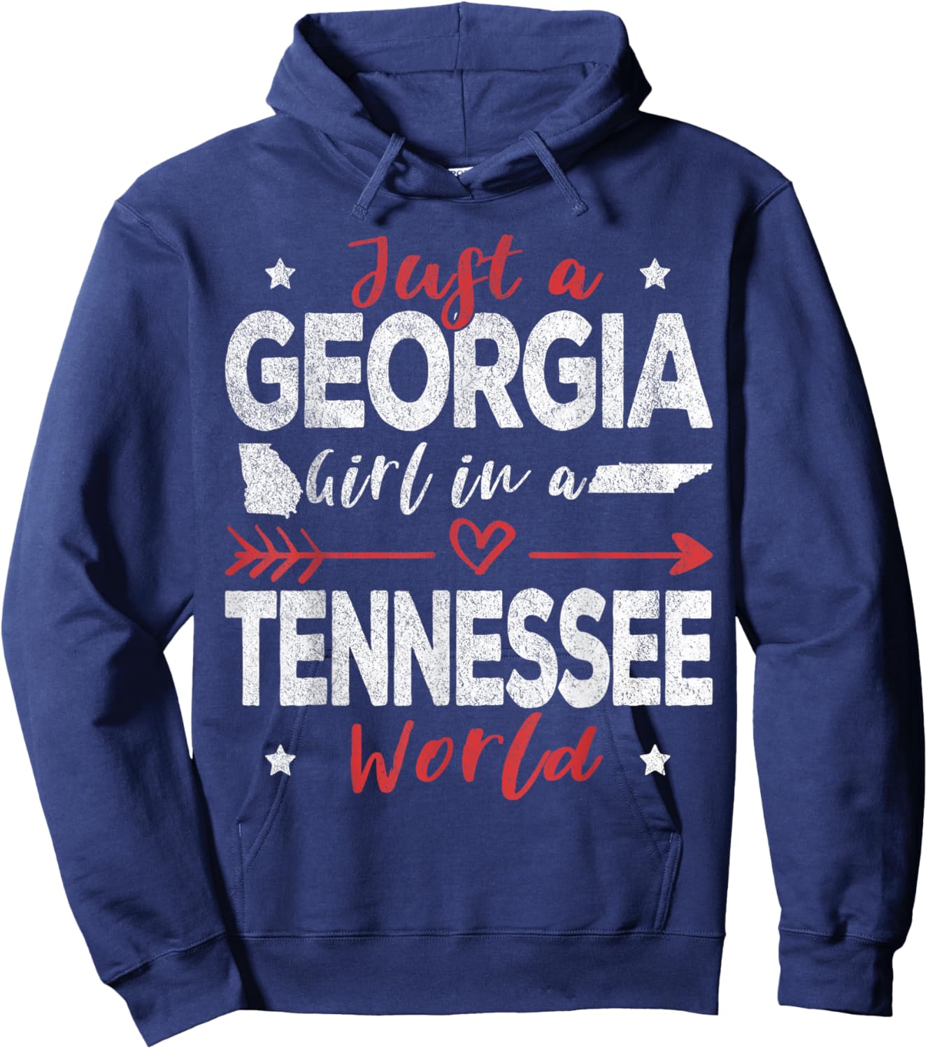 Just A Georgia Girl In A Tennessee World Hoodie - Hoodie | Navy