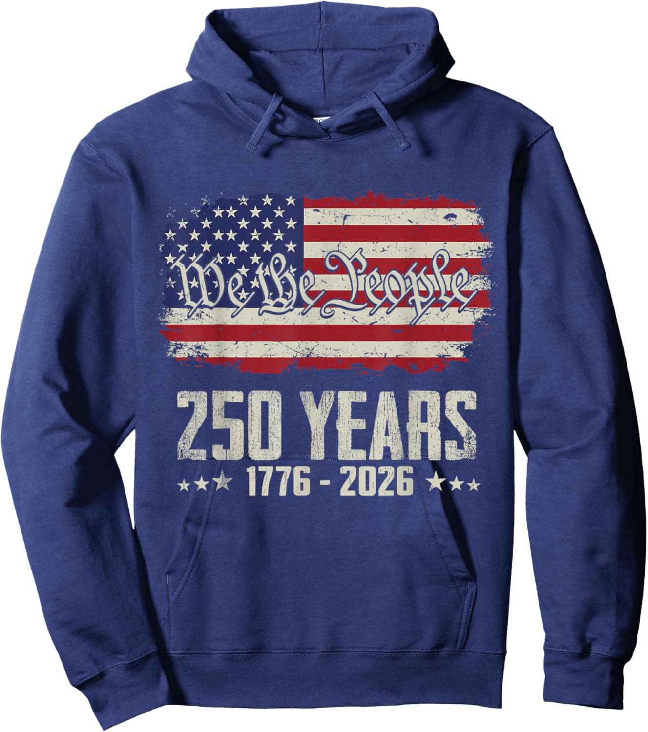 250th Anniversary 1776-2026 We The People Vintage Flag T-Shirt - Hoodie | Navy