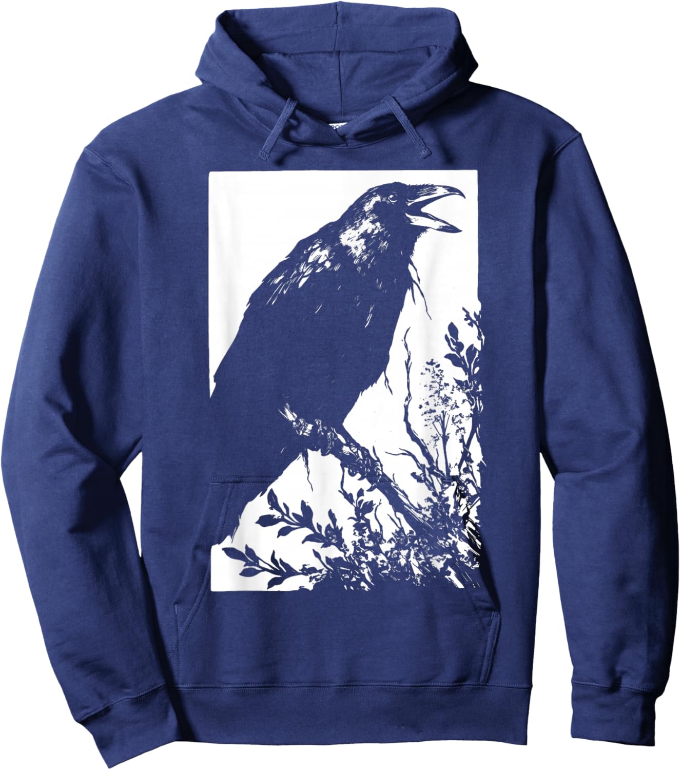 Crow Weirdcore Goblincore Punk Goth Aesthetic Creepy Horror Hoodie - Hoodie | Navy