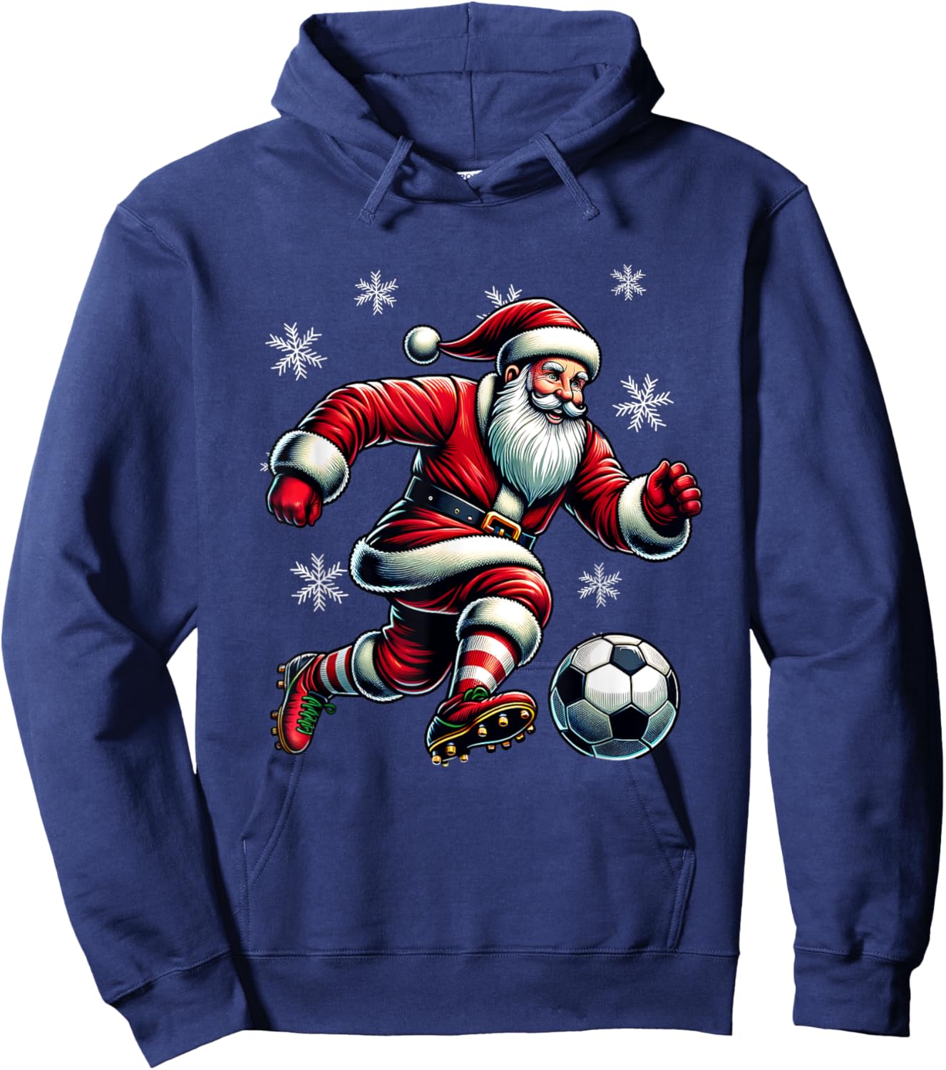 Soccer Santa Holiday Xmas Soccer Player Christmas Hoodie - Hoodie | Navy