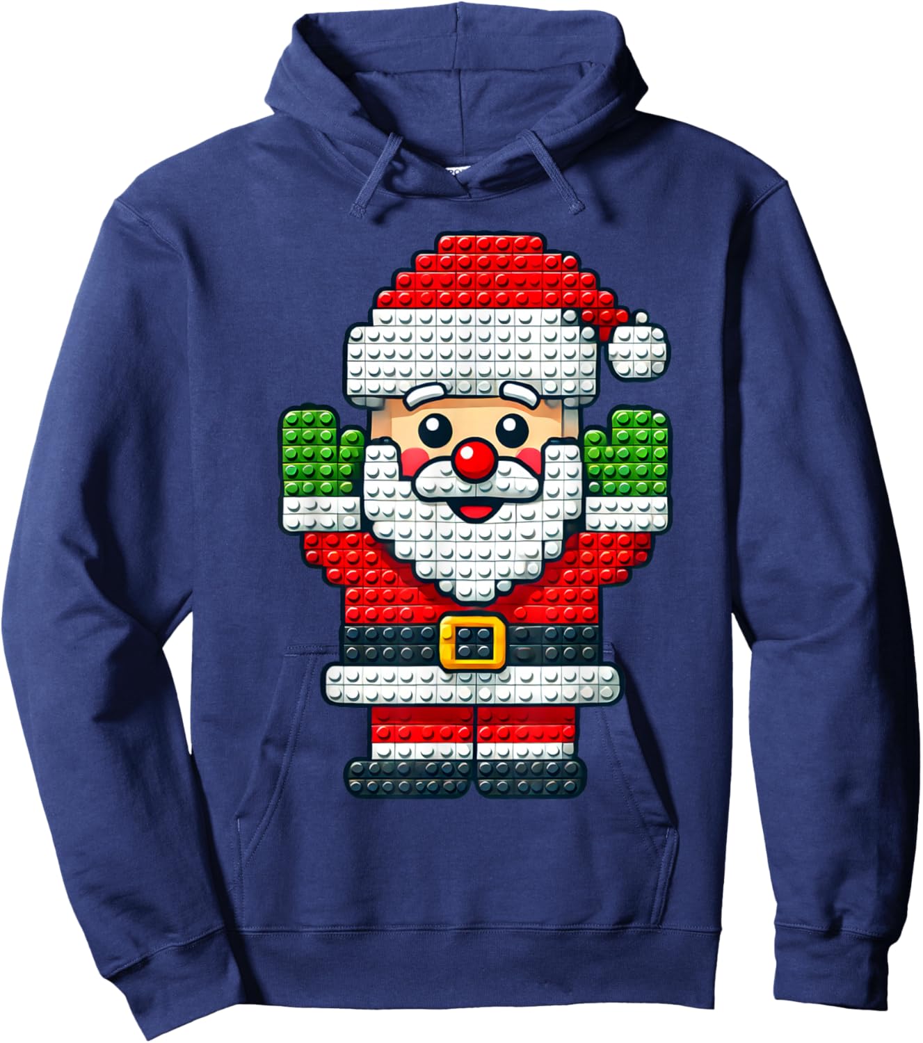 Play Building Blocks Christmas Santa Claus Boys Kids Toddler Hoodie - Hoodie | Navy
