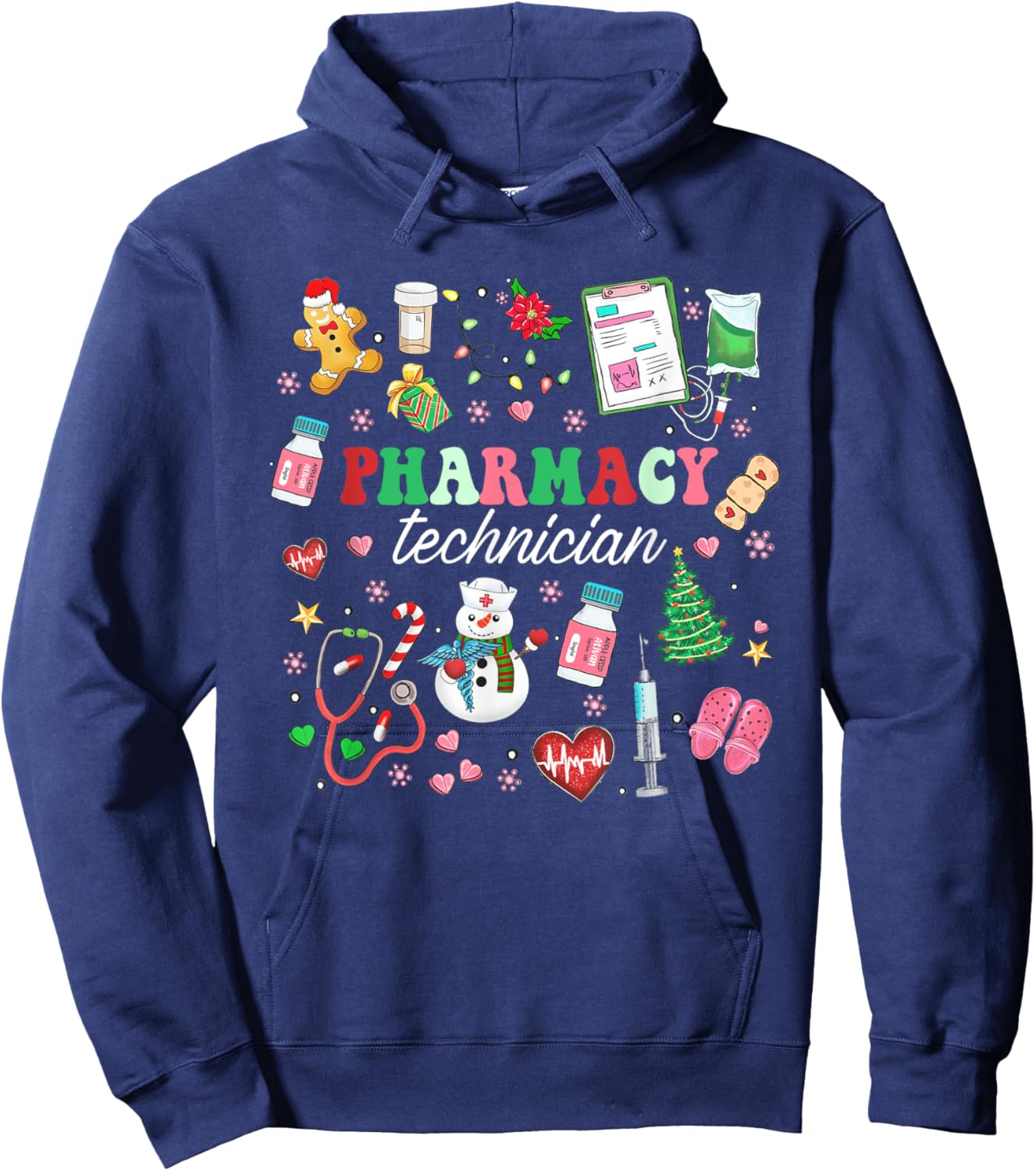 Pharmacy Technician Christmas Pharmacist CPhT Xmas Holiday Hoodie - Hoodie | Navy