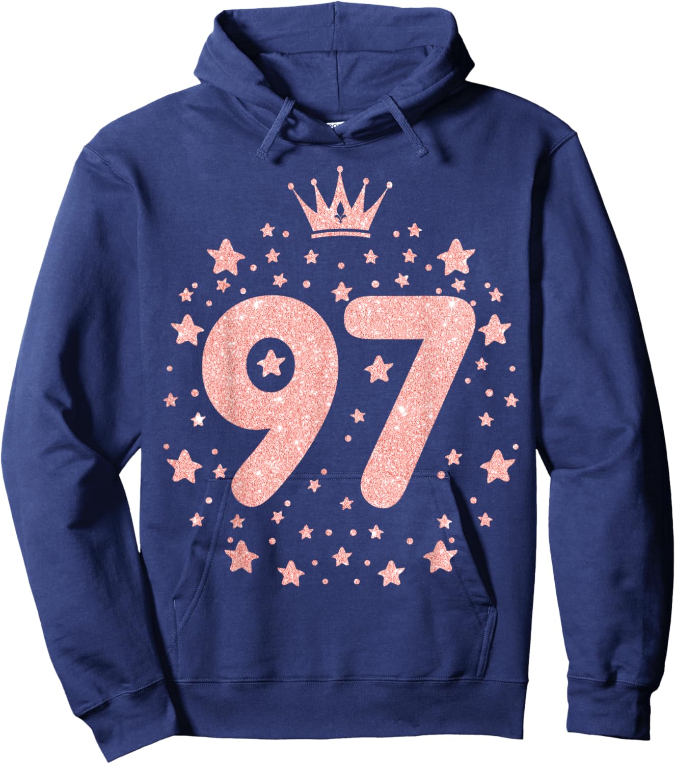 97 Pink Crown 97 Years Old Happy 97th Birthday Girl Women Hoodie - Hoodie | Navy