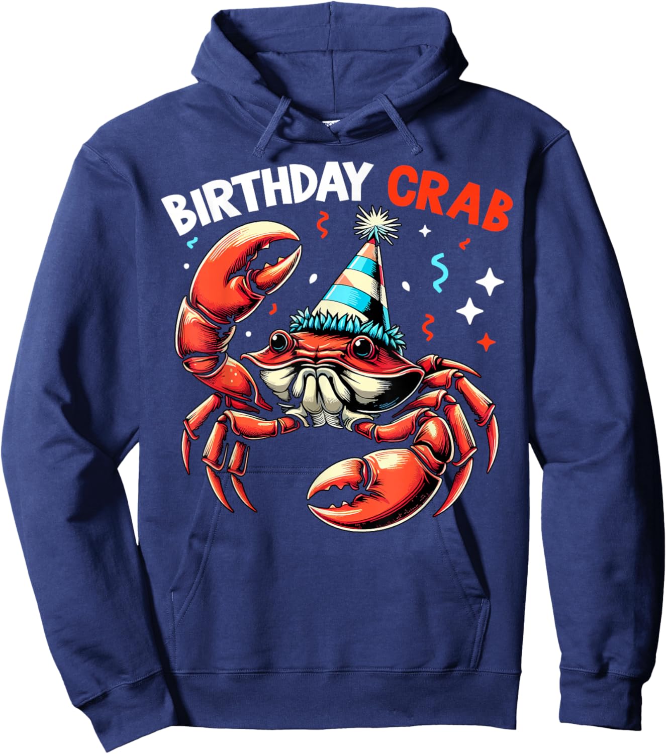 Birthday Crab - Crustacean Animal Lover Beach Seafood Hoodie - Hoodie | Navy