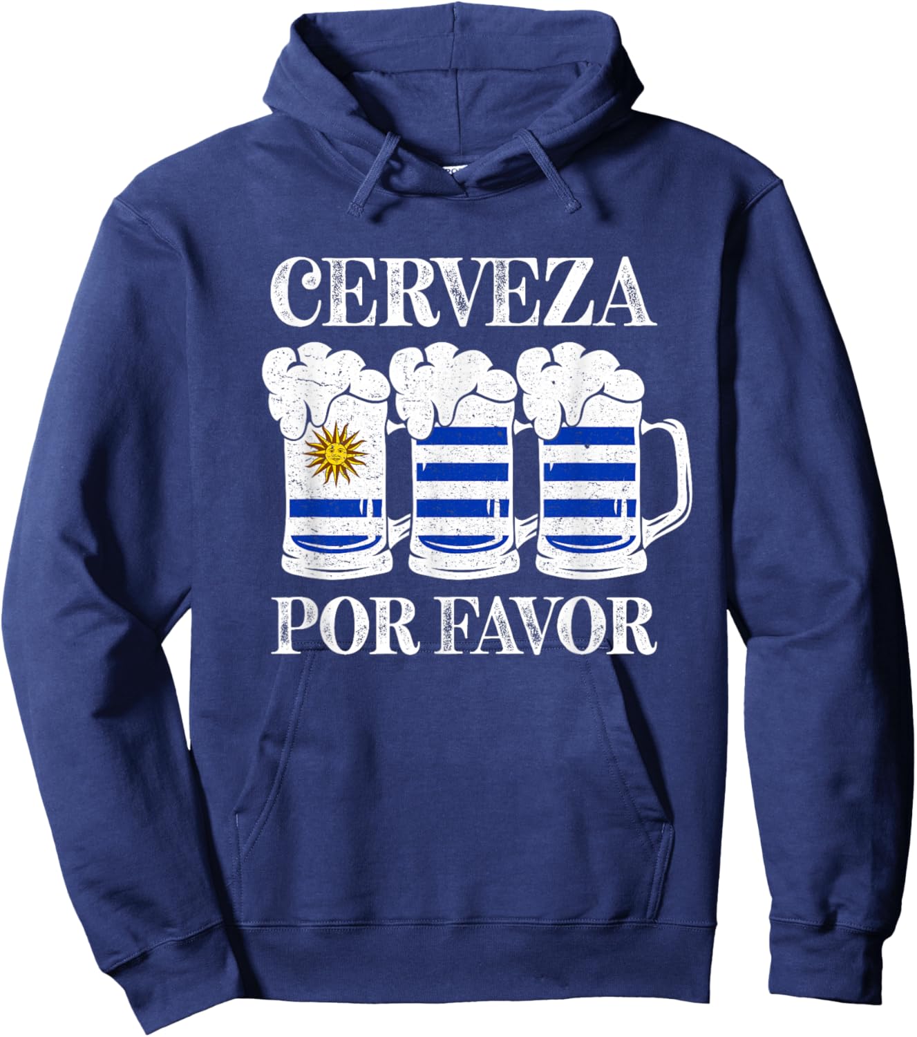 Cerveza Por Favor Funny Uruguay Party Uruguayan Beer Festival Hoodie - Hoodie | Navy