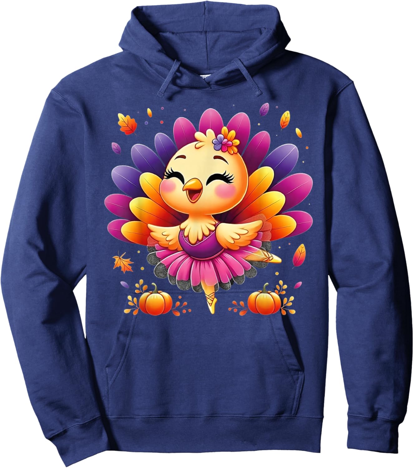 Ballet Turkey Ballet Dancer Fall Dance Girls Thanksgiving Hoodie - Hoodie | Navy