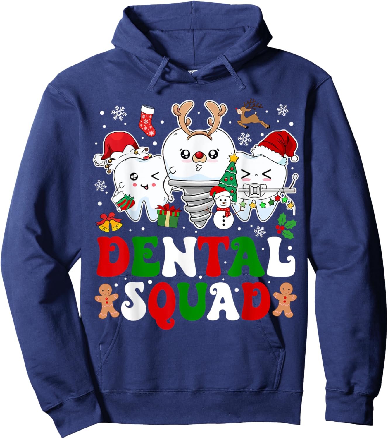 Dental Squad Dental Dentist Christmas Dental Assistant Hoodie - Hoodie | Navy