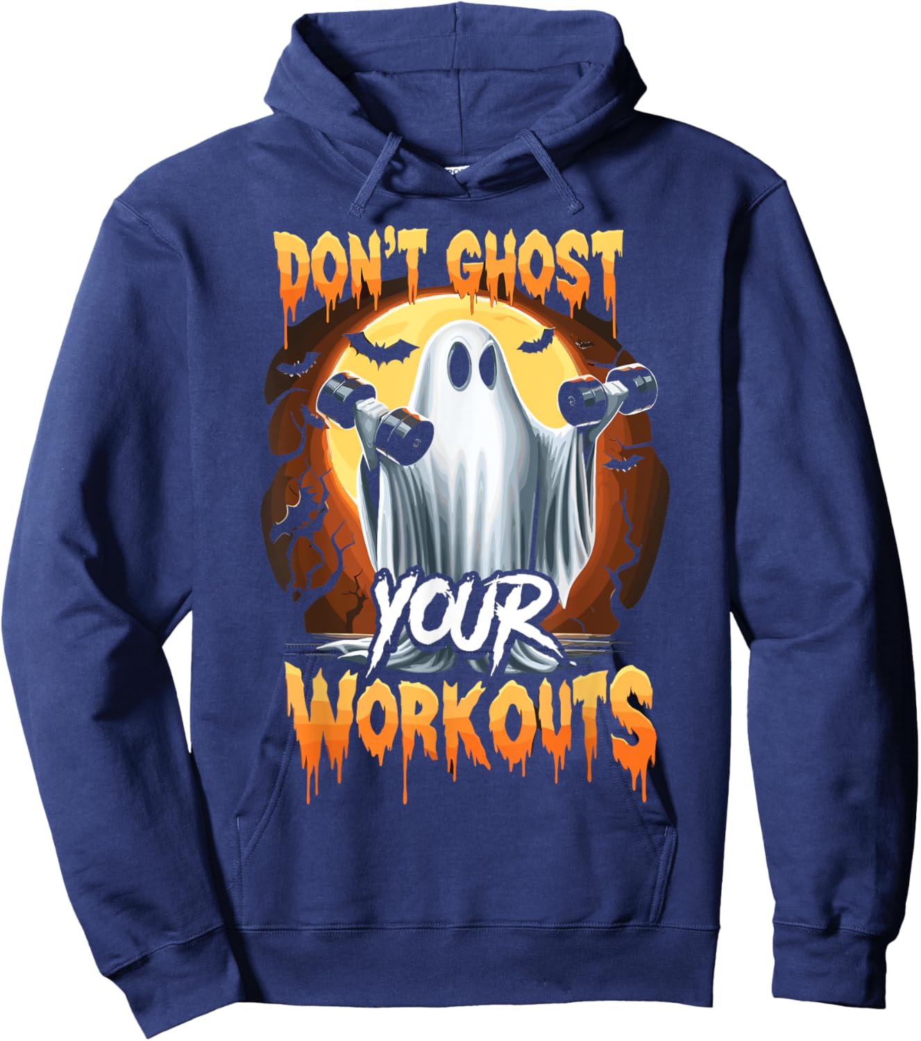 Halloween Gym Don’T Ghost Your Workouts Halloween Workout Hoodie - Hoodie | Navy