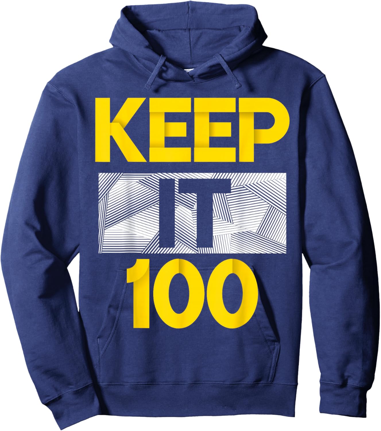 Purple and Gold Keep It 100-Gold & Purple Colour Graphic Hoodie - Hoodie | Navy