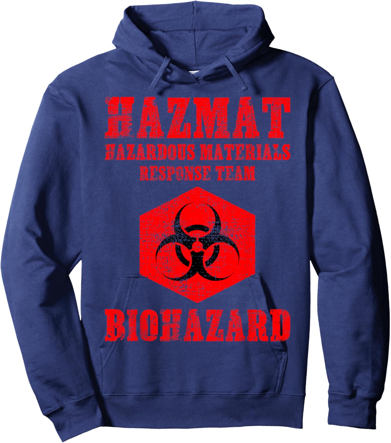 Hazardous Material Hazmat Response Team Grunge Biohazard Hoodie - Hoodie | Navy