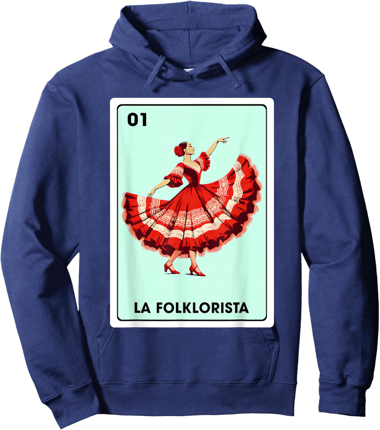 Folklorico Dance Mexican La Folklorista Mexican Bingo Card Hoodie - Hoodie | Navy